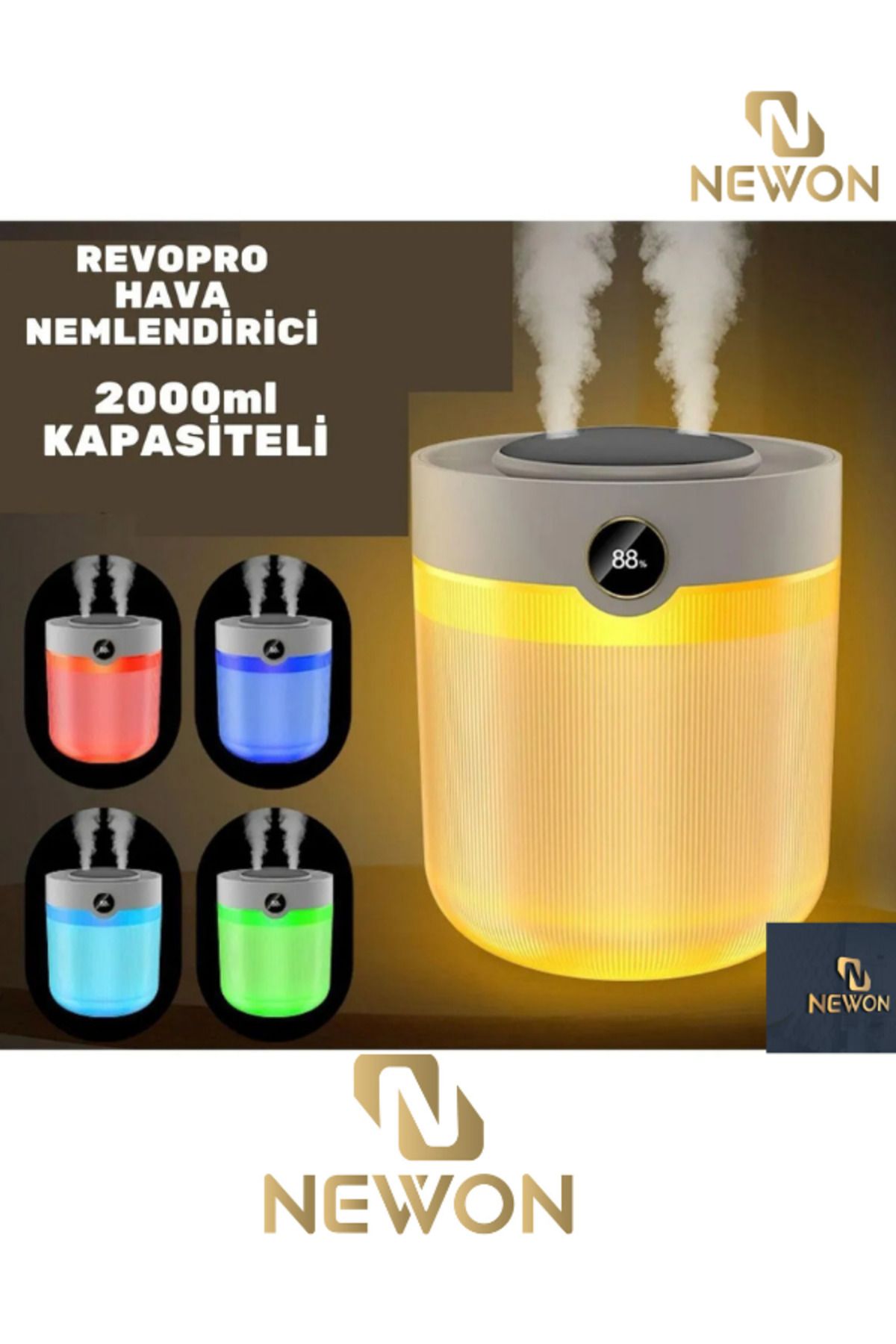 Newon Renkli ve Göstergeli 2000ml Kapasiteli Hava Nemlendirici
