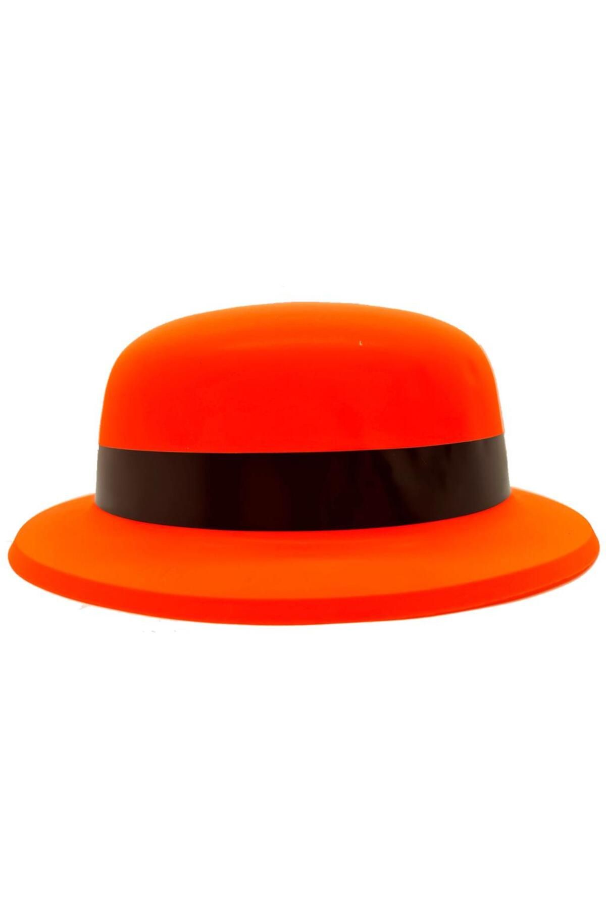 MR RZN STORE Neon Partisi Turuncu Renk Melon Plastik Parti Şapkası