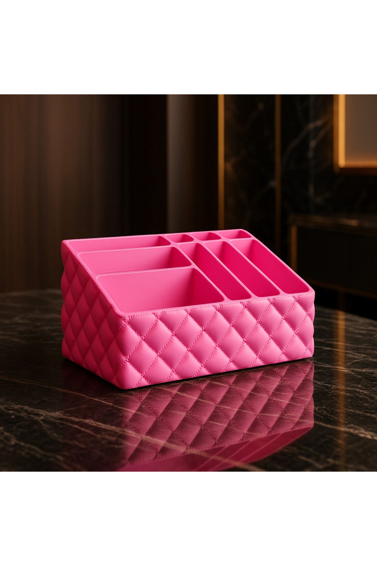 Home Voltrex Design Makyaj Organizeri | Masaüstü Düzenleyici & Kozmetik Kutusu Siyah,Beyaz,Pembe ve Altın