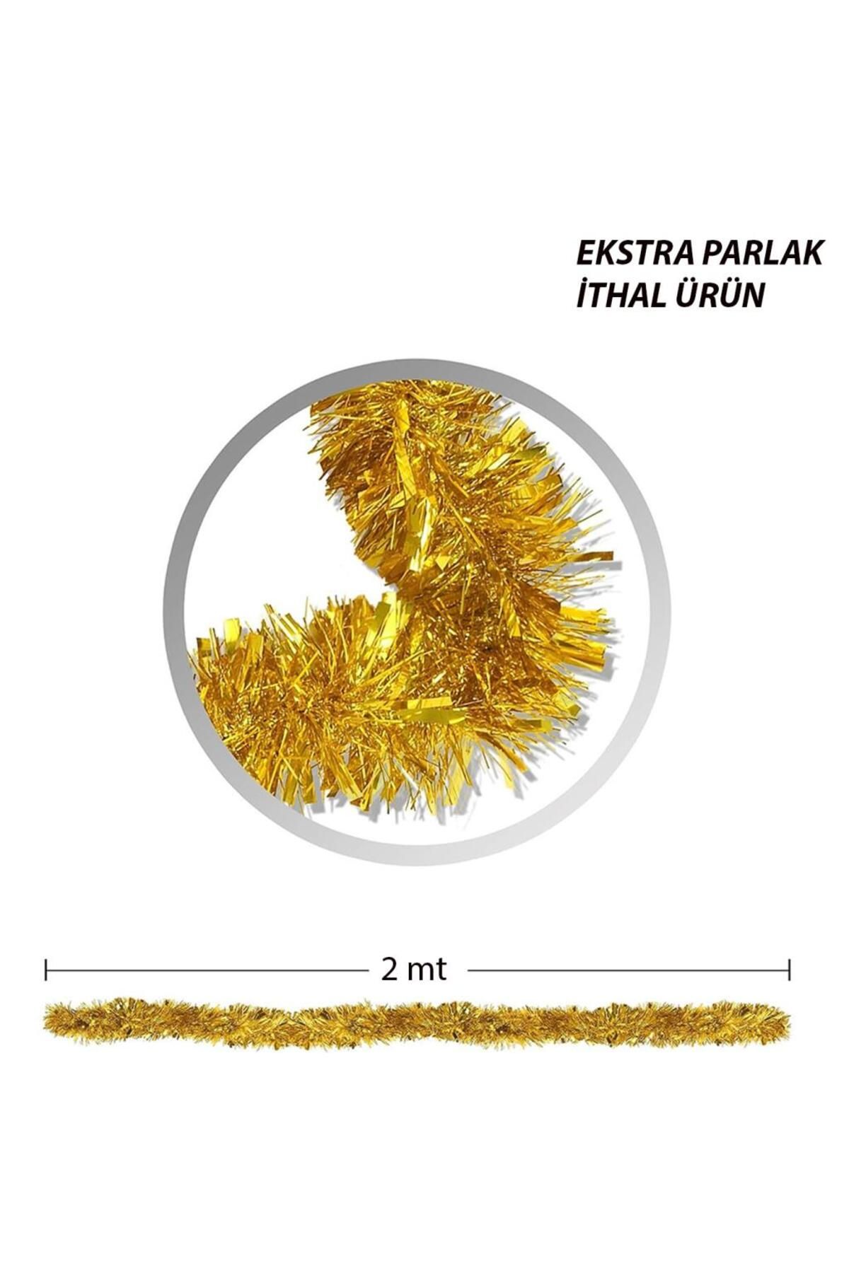 Kanonik Education Parti İçin Sim Süs 2 Metre Uzunluk 6 cm Genişlik Altın Renk İthal