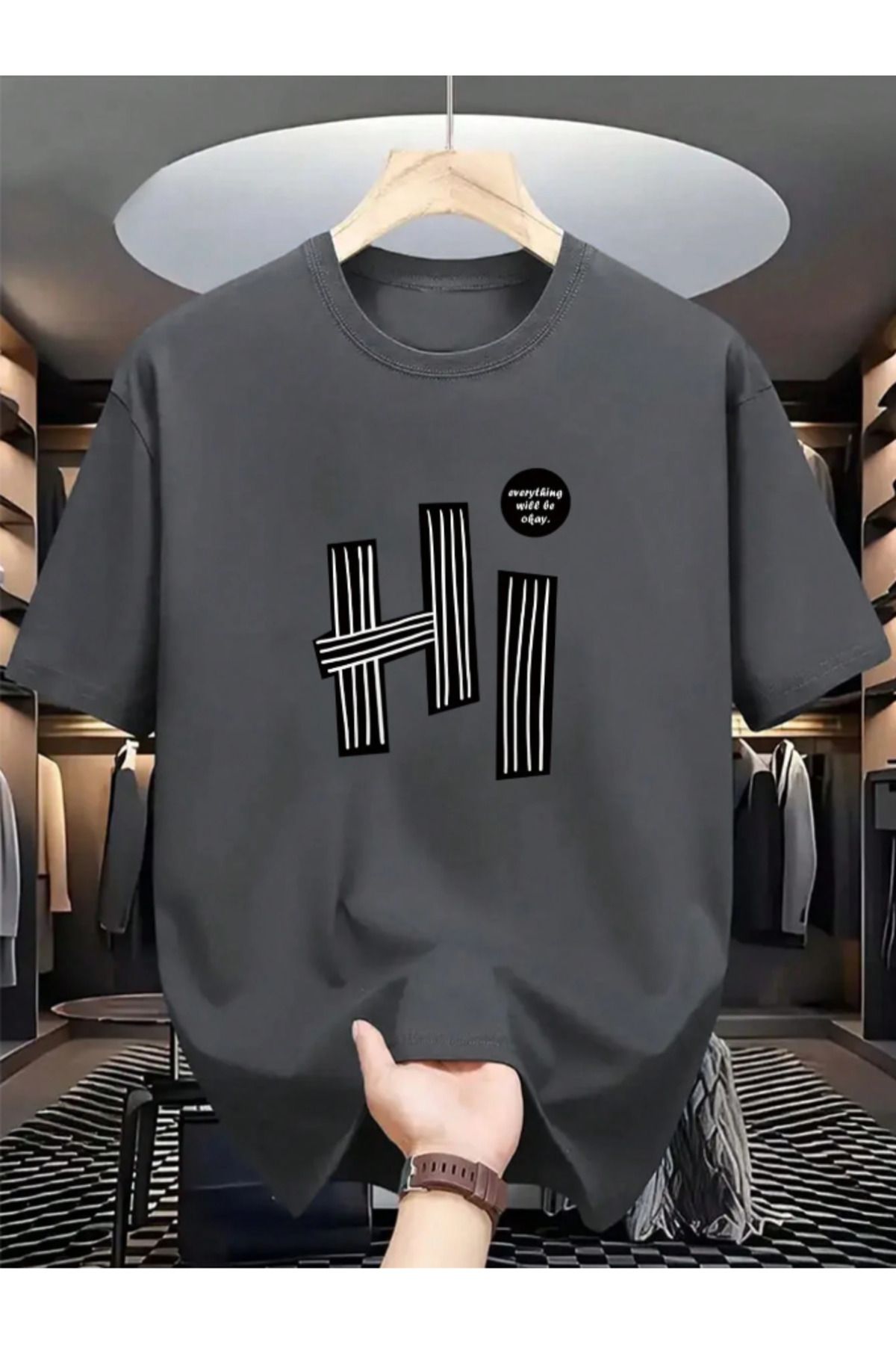 COHERENT Unisex Erkek/Kadın Hİ Özel Baskılı Oversize Pamuklu T-Shirt