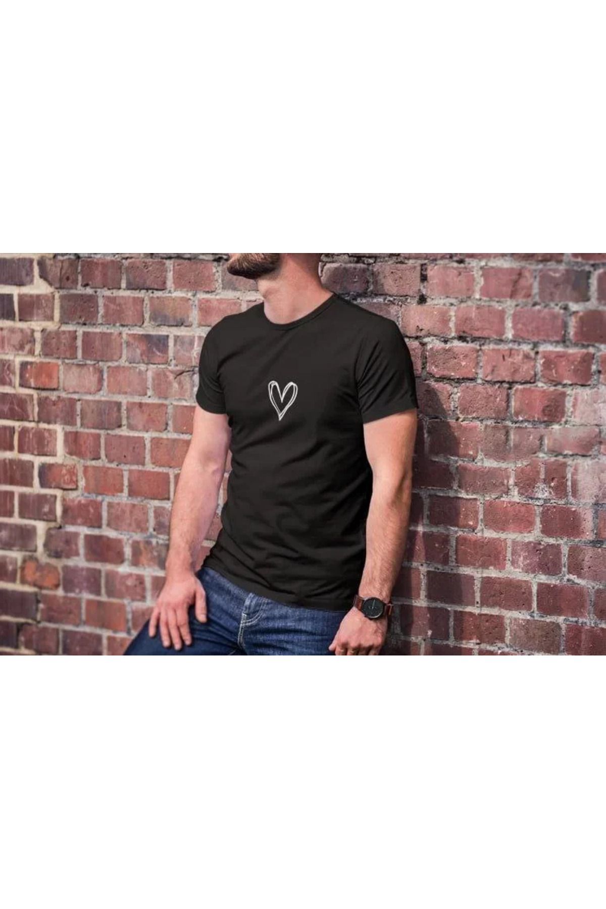 DEAG Unisex Bisiklet Yaka Baskılı Oversize T-Shirt - Siyah