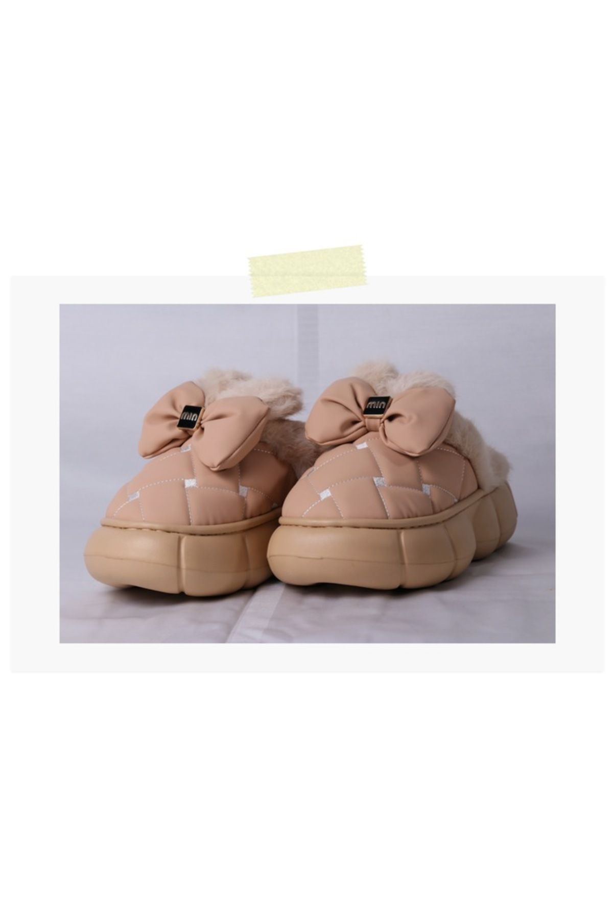 Generic-Papuci de damă cu căptușeală din blană, talpă groasă din EVA, pentru interior/exterior, roz, mărimea 36-37 8