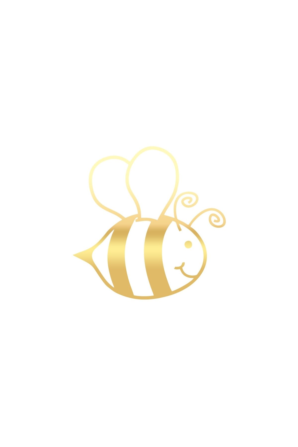 Reysa Tasarım Sevimli Arı Araba Sticker 17x17 Cm Gold