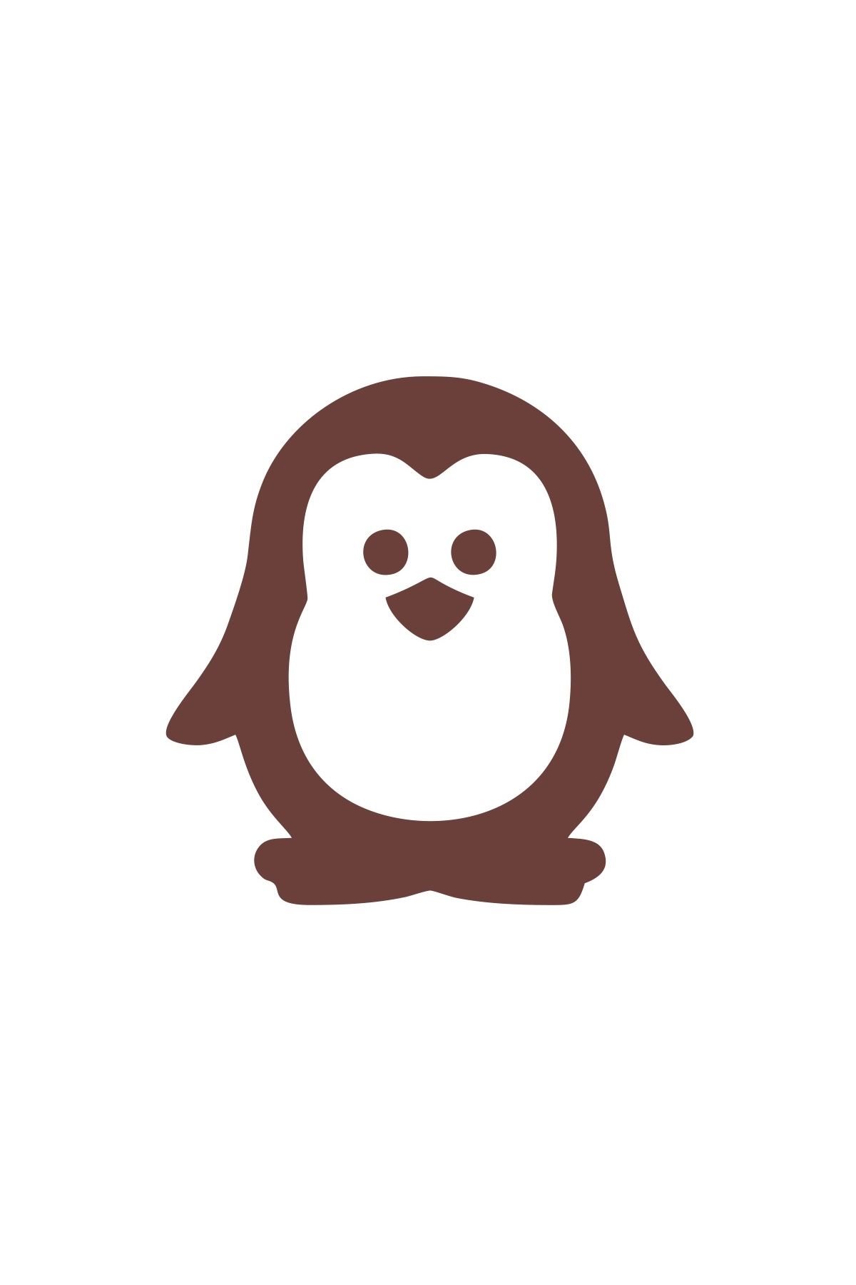 Reysa Tasarım Sevimli Penguen Araba Sticker 17x17 Cm Kahverengi