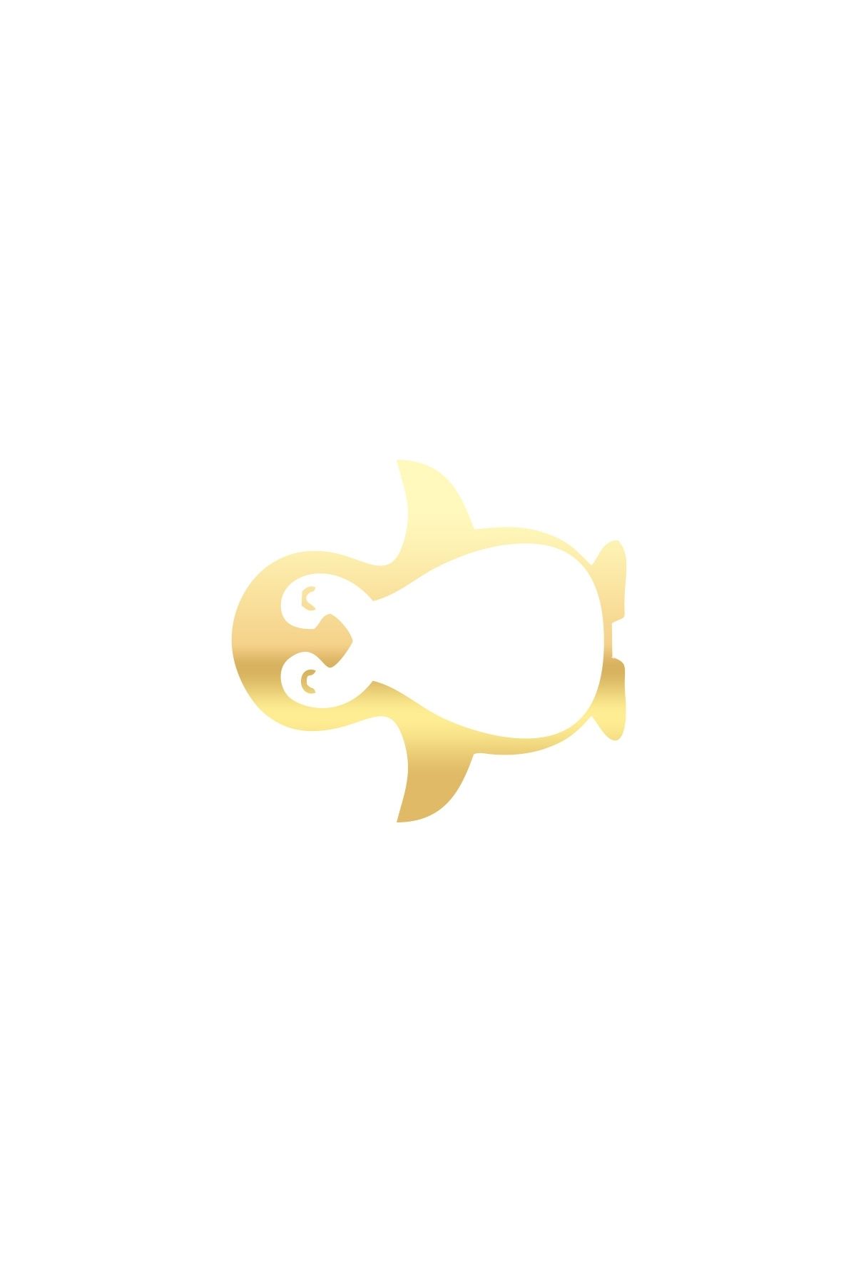 Reysa Tasarım Sevimli Penguen Araba Sticker 17x17 Cm Gold