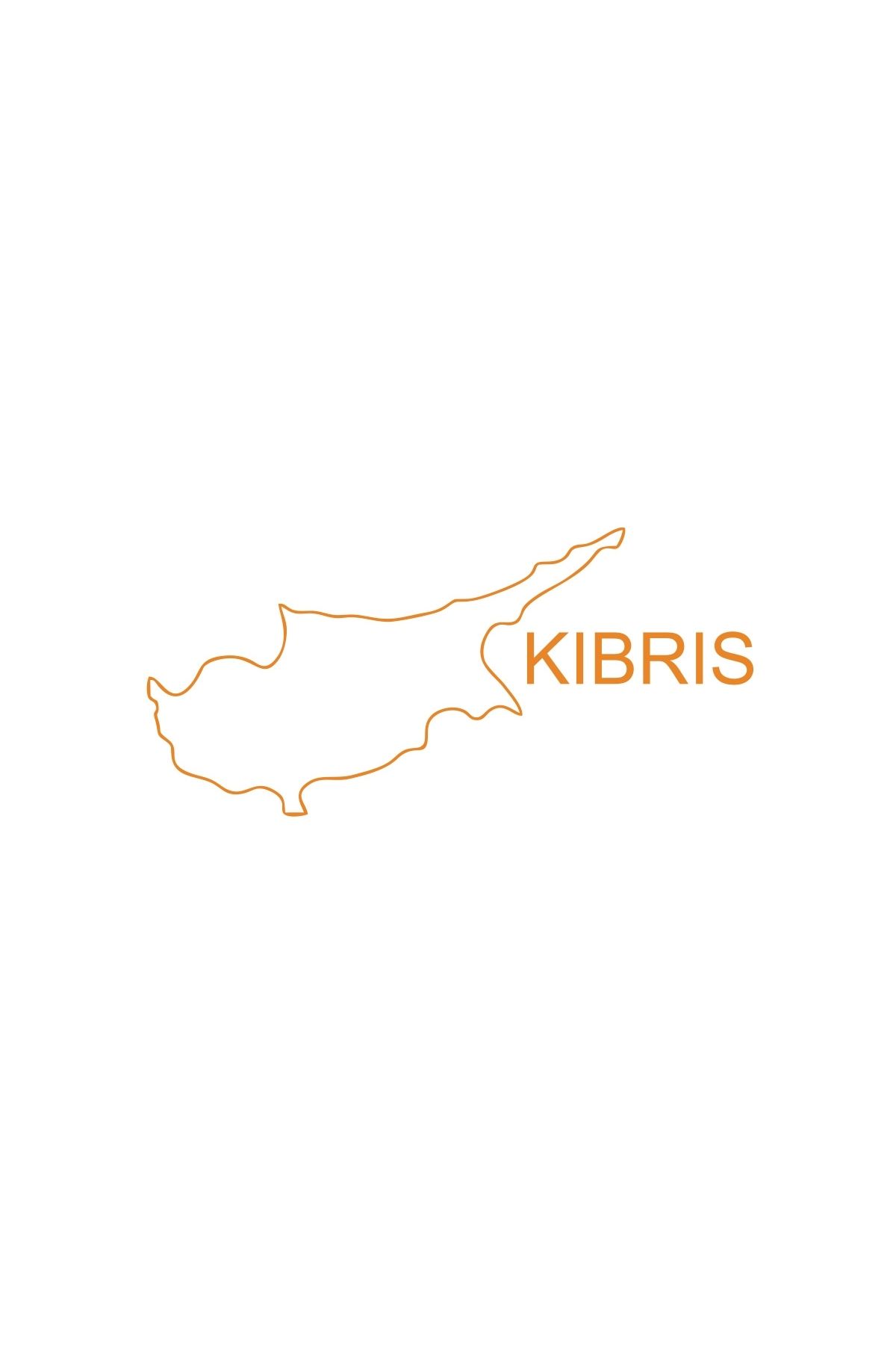 Reysa Tasarım Kıbrıs Harita Araba Sticker 17x17 Cm Turuncu