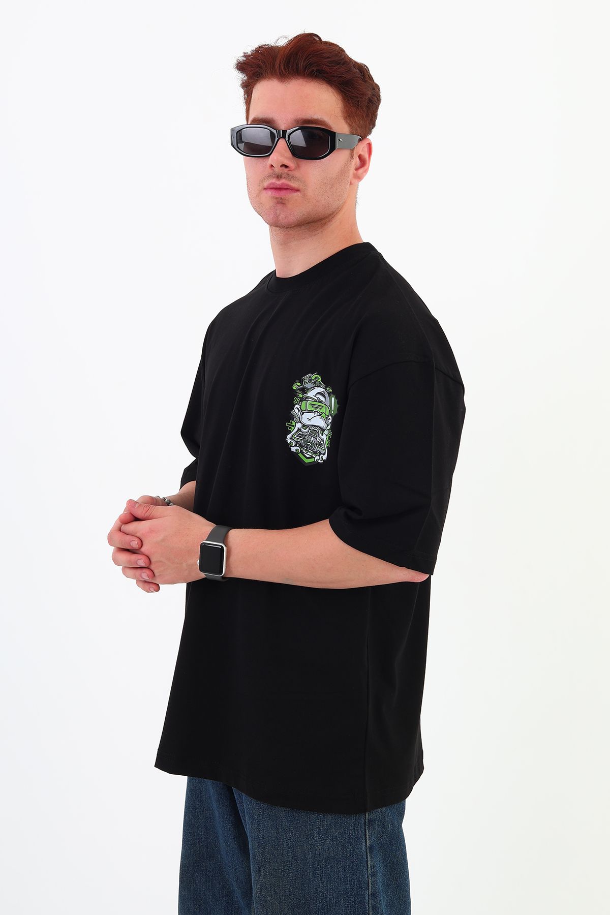mantova RACE-HO-Oversize Tişört | Sırt Baskılı – Minimal Göğüs Desenli Unisex Tshirt