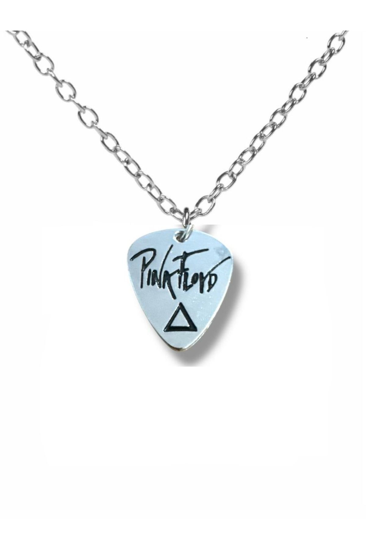 Herşey Nota Pink Floyd Rock Grubu Pena Şeklinde Çift Taraflı Rock İşaretli Unisex Metal Kolye