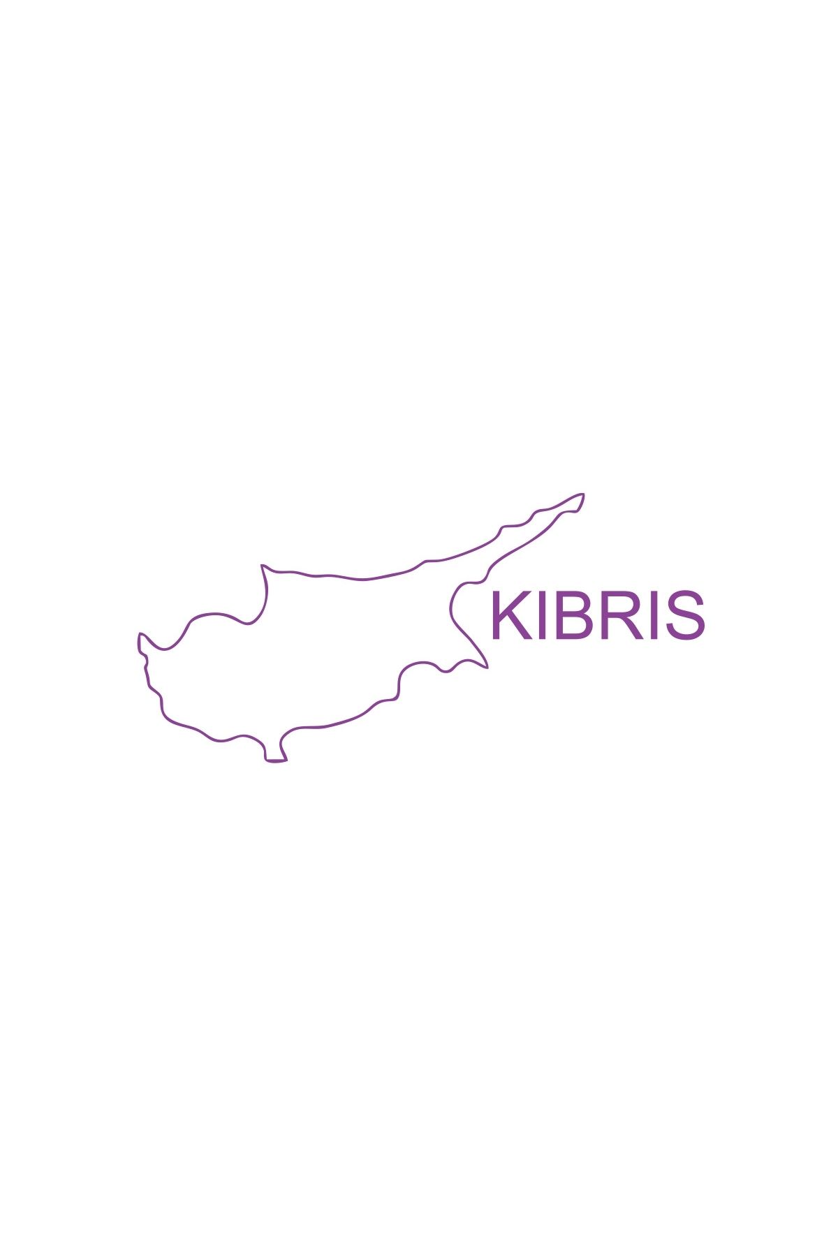 Reysa Tasarım Kıbrıs Harita Araba Sticker 17x17 Cm Mor