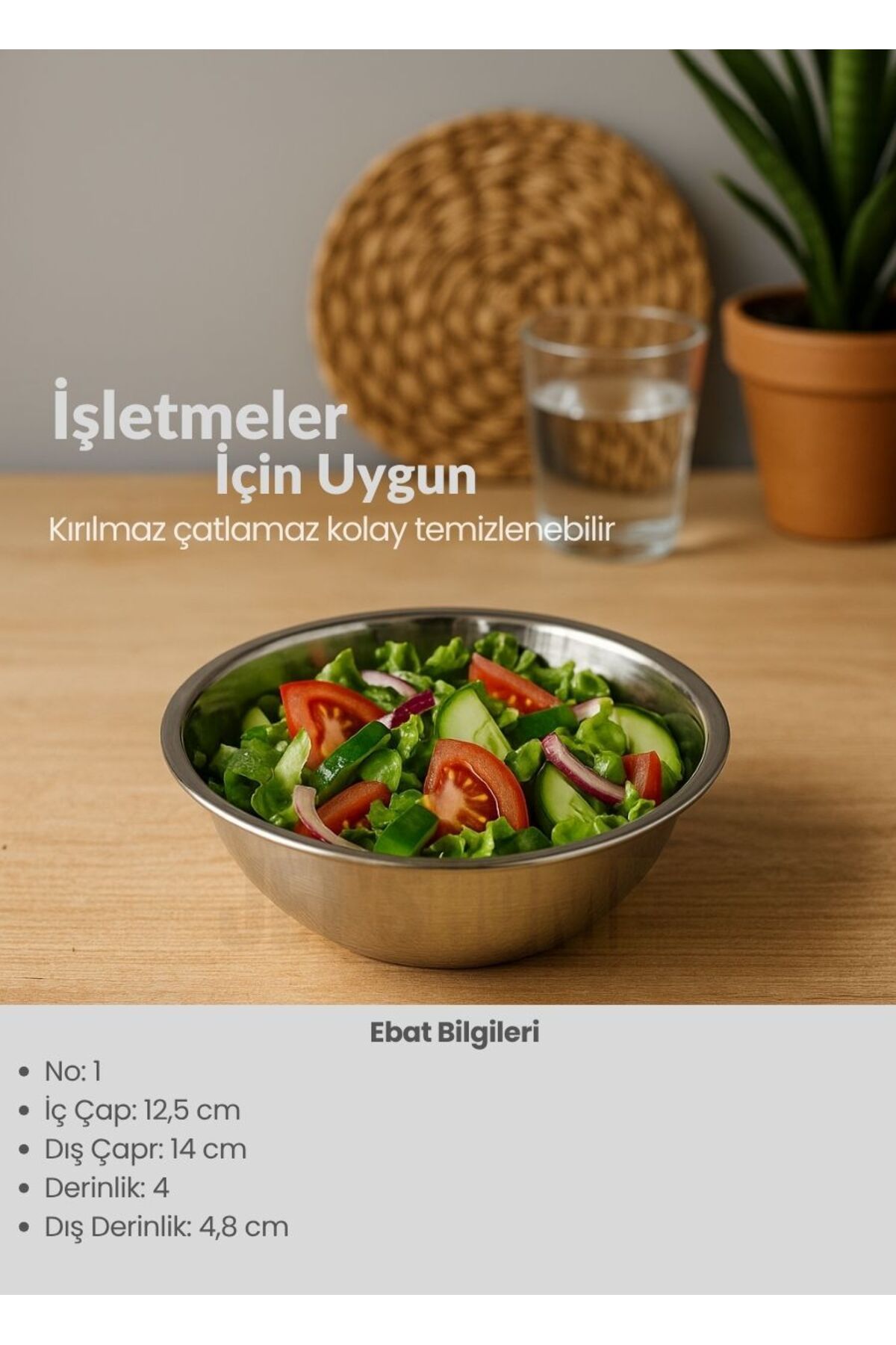Jet's Home-Set of 6 Healthy Stainless Steel Bowls - Versatile Soup, Salad and Fruit Container 350 ml No 1 4