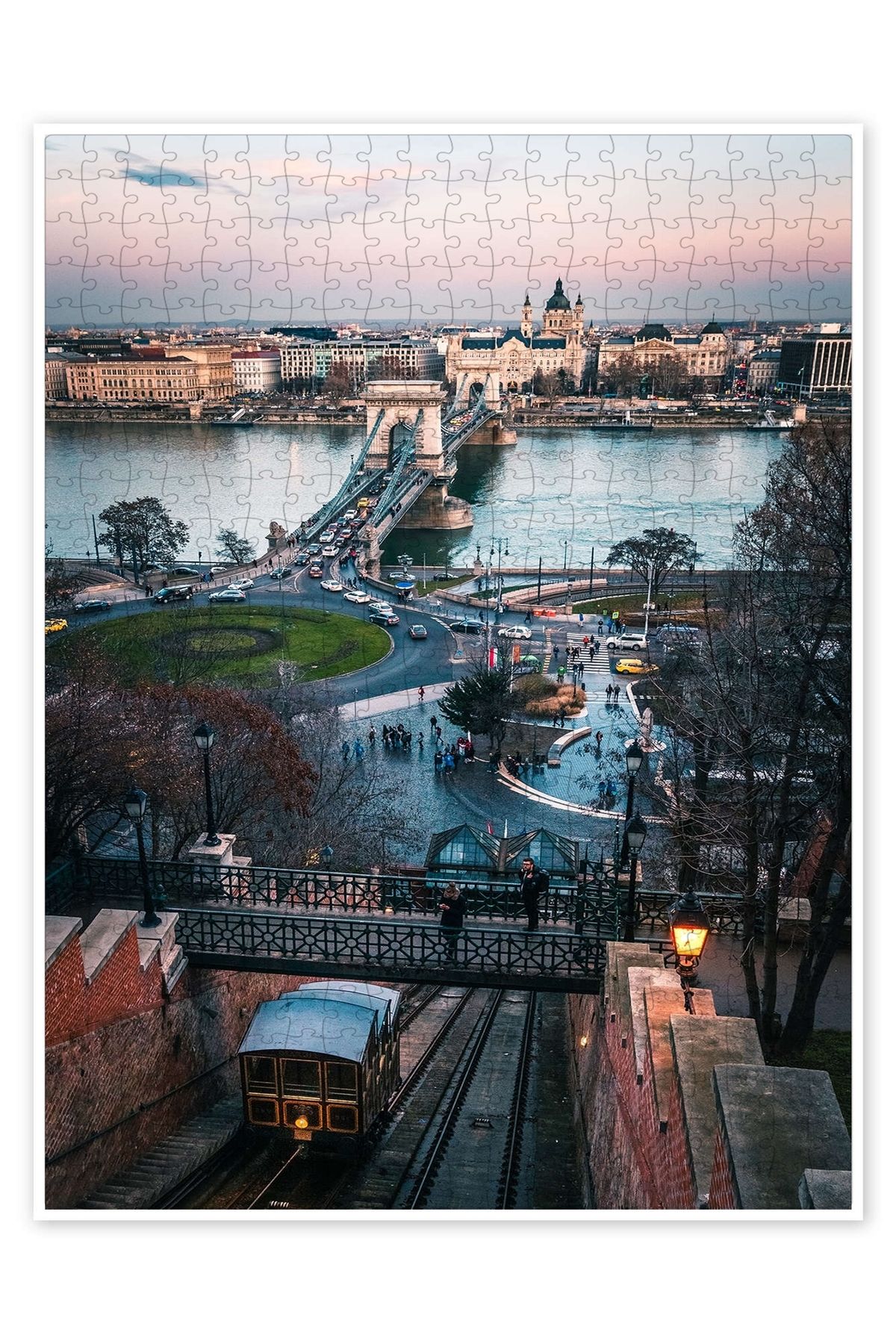 Jeronkarji Zincir Köprü, Budapeşte 500 Parça Puzzle Yapboz Şehir Manzara Temalı Hobilik