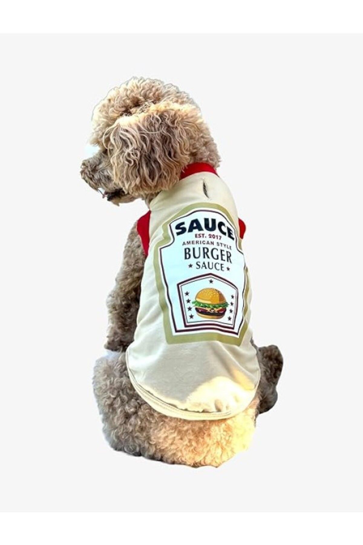 ShopZum Salya Store Burger Souce Yazlık Köpek Atlet Köpek Kıyafeti (X-Large)