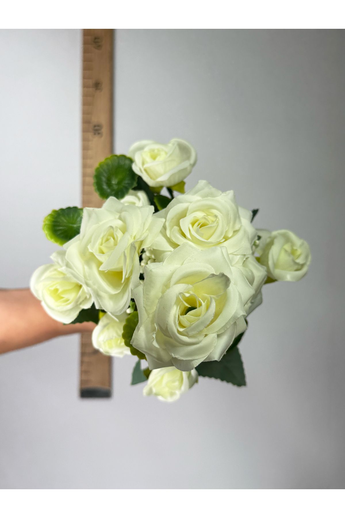 Hobi Stok Yapay Gül Küçük Demet - Yapay Çiçek - Süs Çiçeği - El Çiçeği - Plastik Çiçek - 35cm