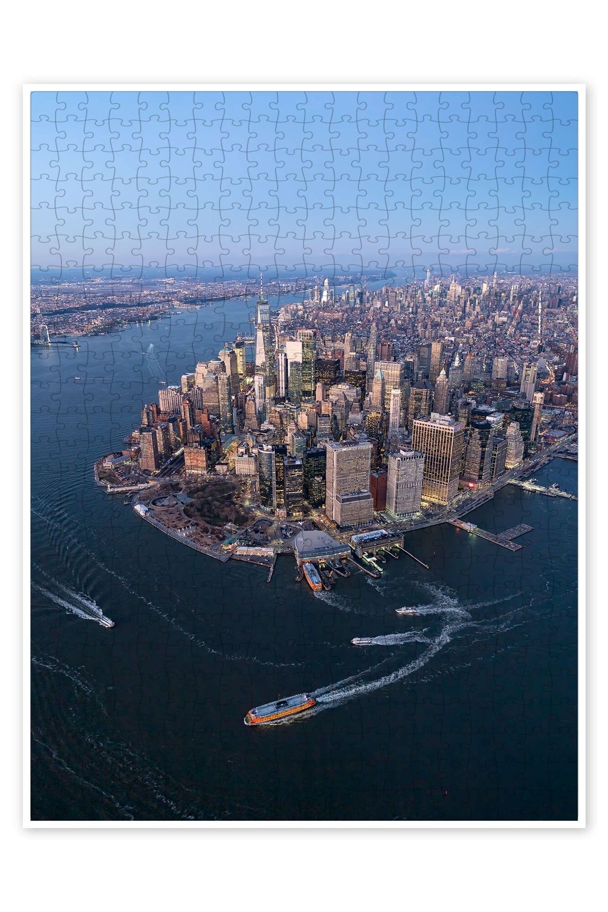 Jeronkarji Aşağı Manhattan hava görünümü 500 Parça Puzzle Yapboz Şehir Manzara Temalı Hobilik