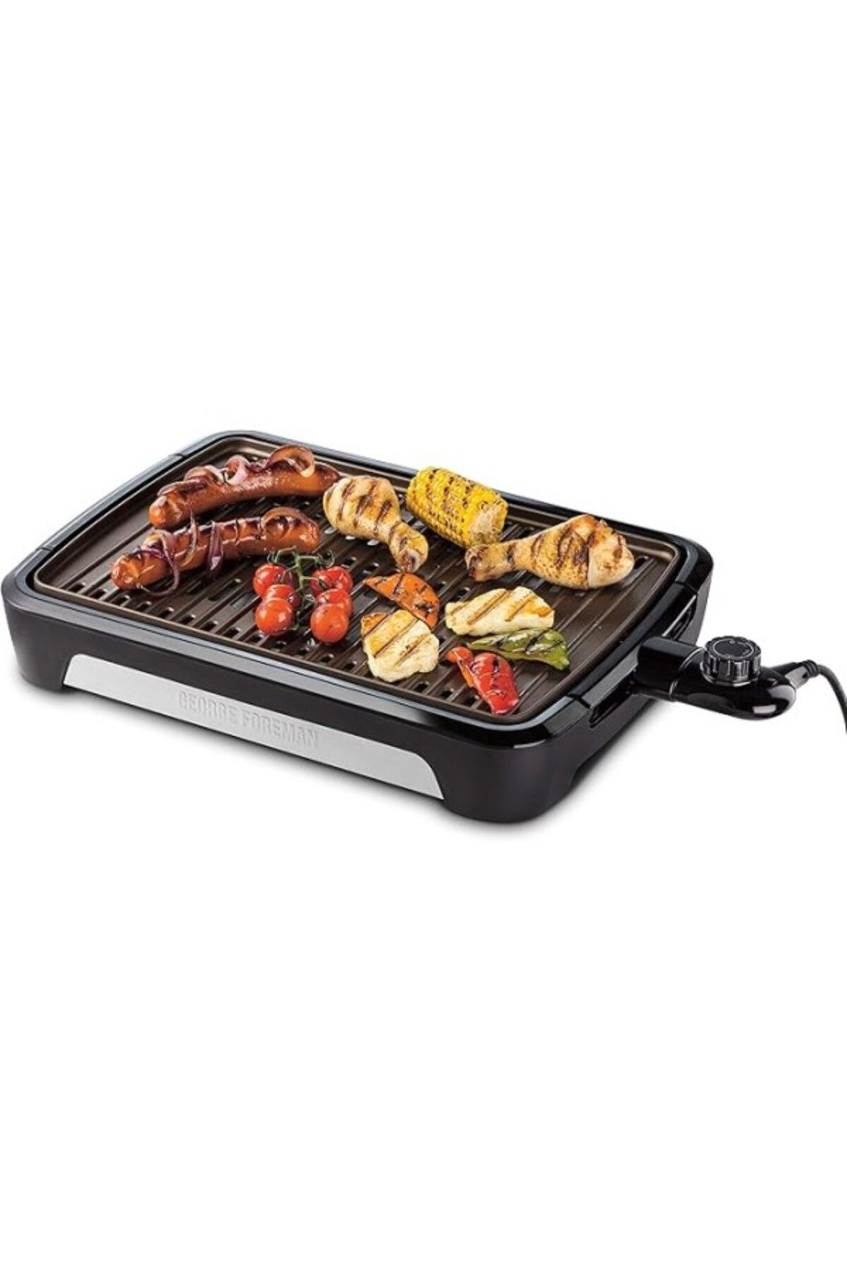 ShopZum George Foreman Bbq Smokeless Izgara, Masa Üstü, Bulaşık Makinesinde Yıkanabilir, Yağ Damlama Tepsis