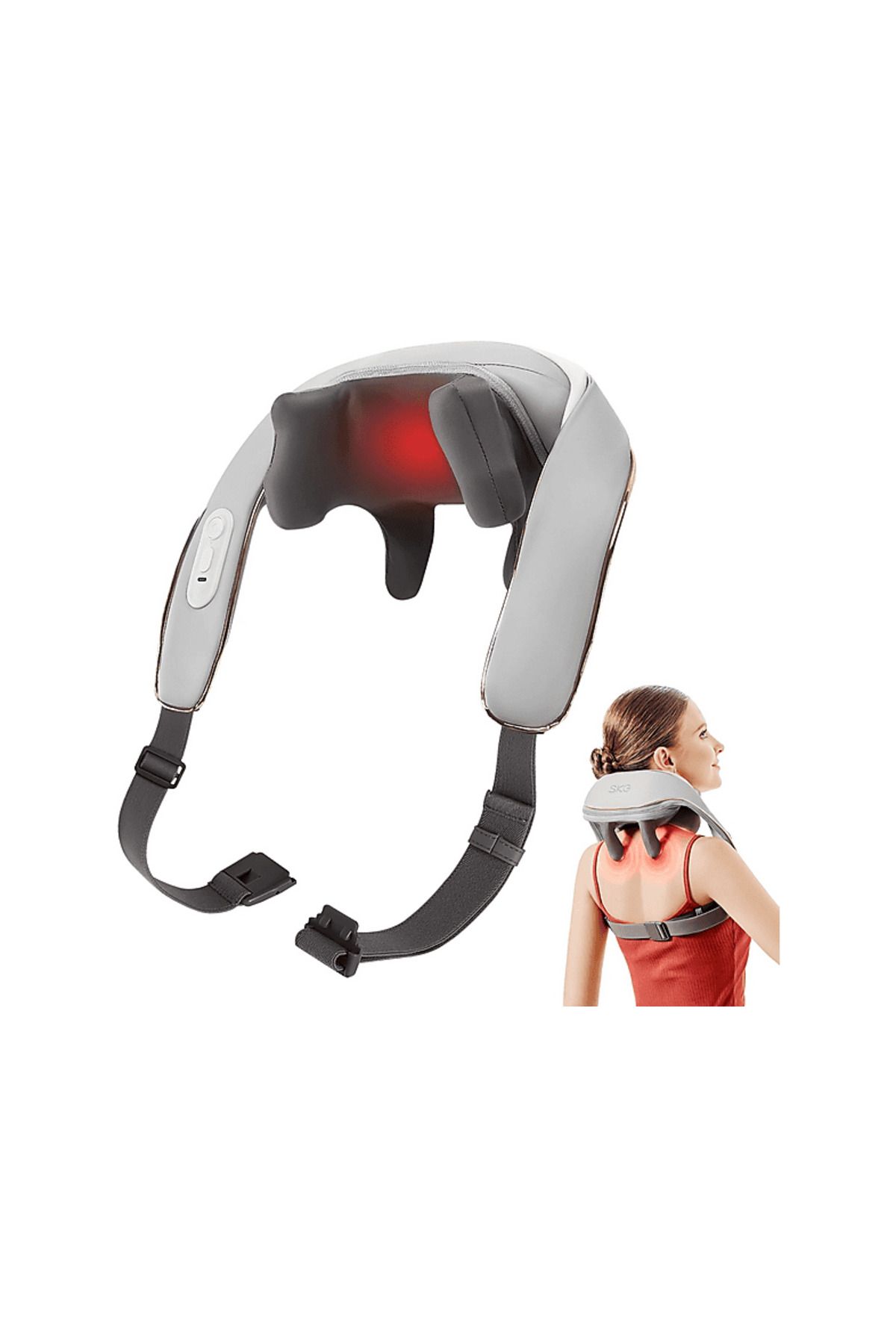 SKG H5 Mini Taşınabilir Omuz ve Boyun Masaj Aleti, 6D Shiatsu Masaj Terapisi, Termoterapi