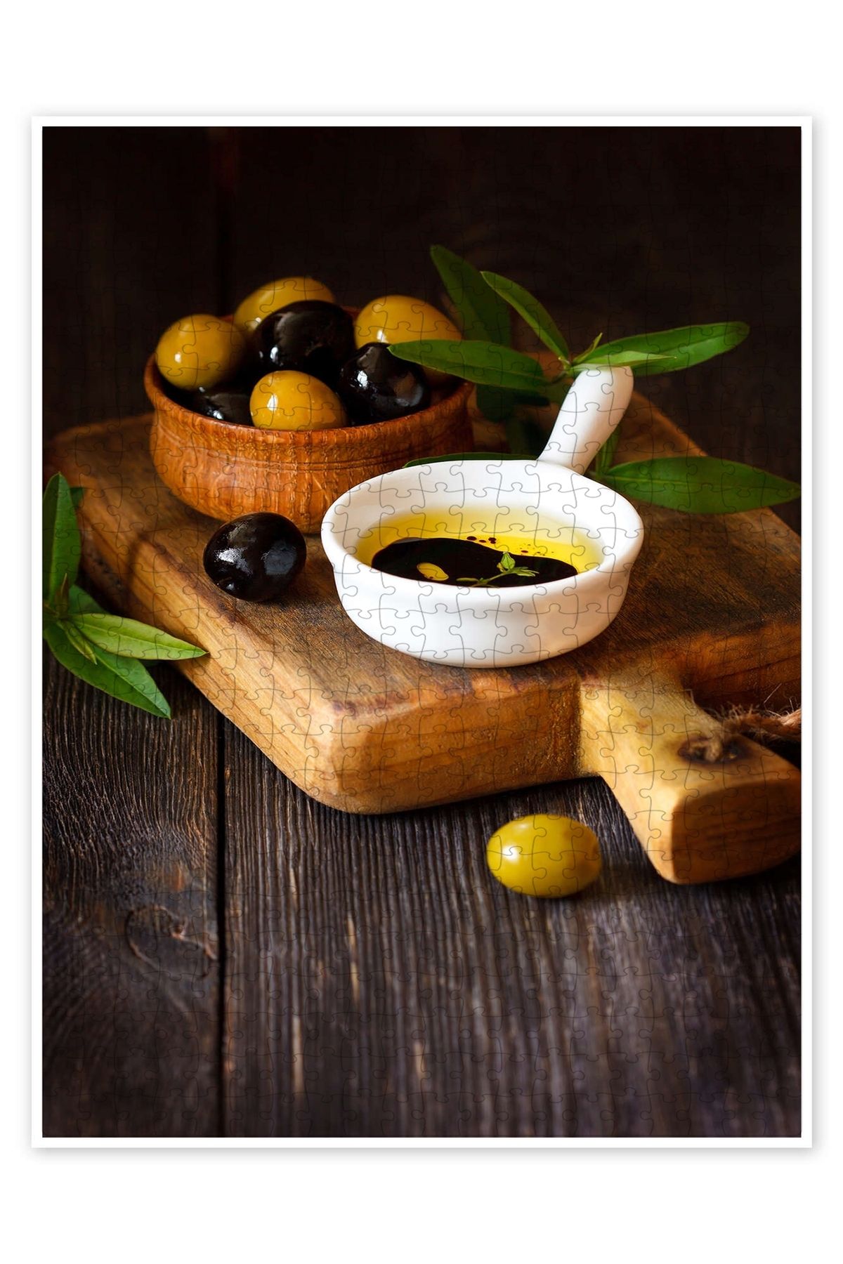 Jeronkarji Yeşil ve siyah zeytin 500 Parça Puzzle Yapboz Mutfak Temalı Yetişkinler için