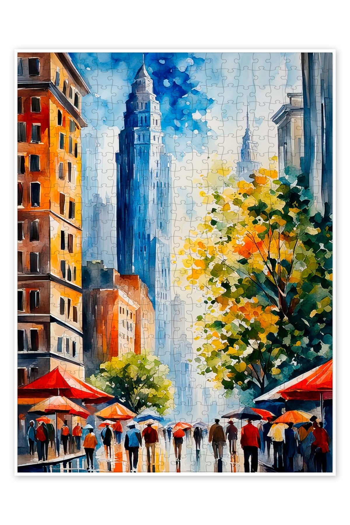 Jeronkarji New York hatıra 500 Parça Puzzle Yapboz Şehir Manzara Temalı Hobilik