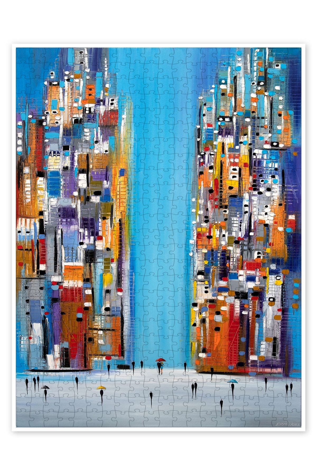 Jeronkarji Şehir Yürüyüşü 500 Parça Puzzle Yapboz Bohem Soyut Sanat Temalı