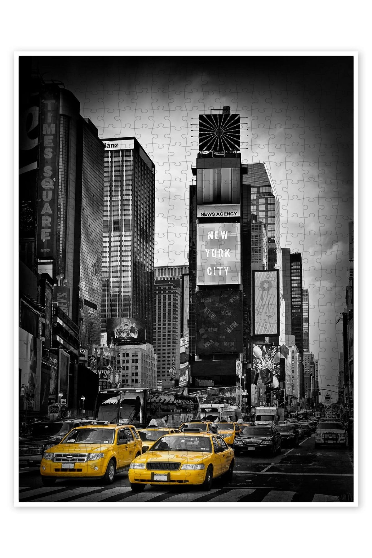 Jeronkarji NEW YORK ŞEHRİ Times Meydanı 500 Parça Puzzle Yapboz Şehir Manzara Temalı Hobilik