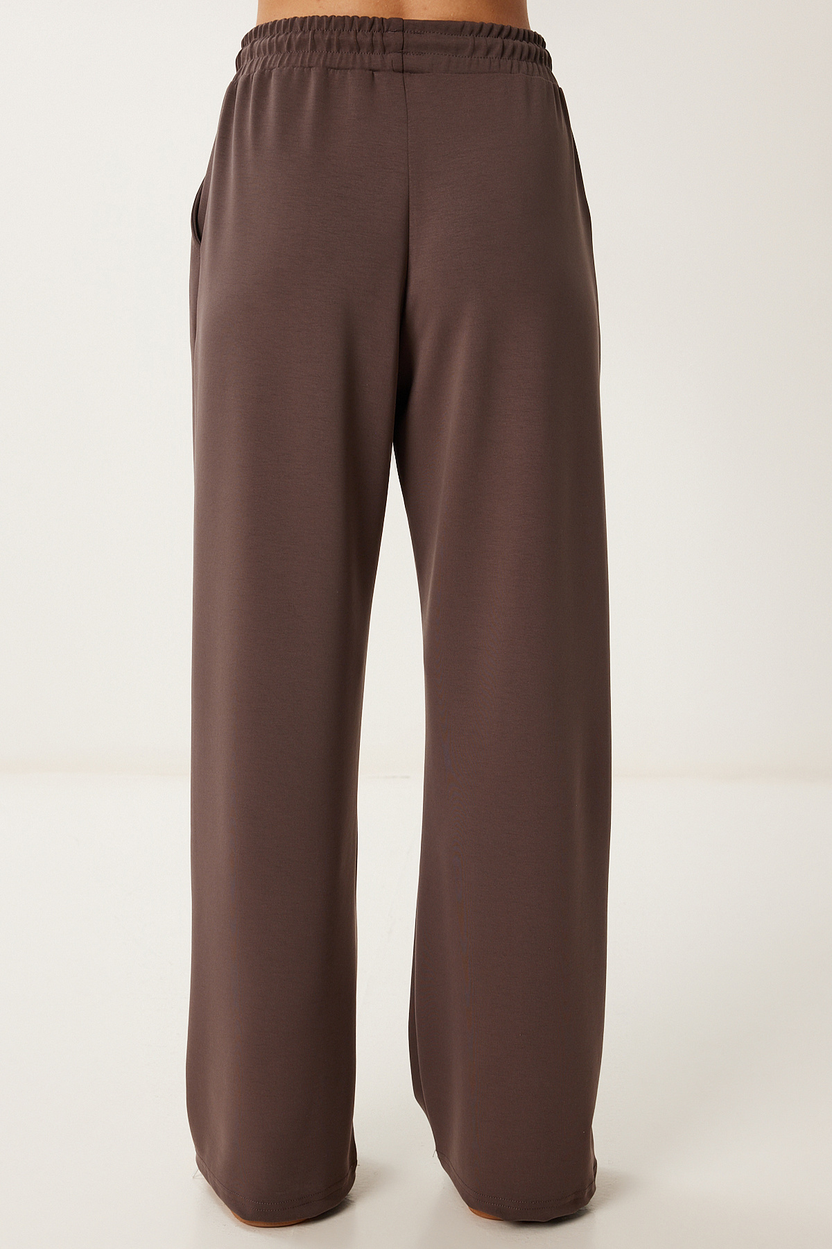 Lovelyİstanbul  Geniş Paça Modal Eşofman Altı KAKAO LUB0070 - Görsel 6