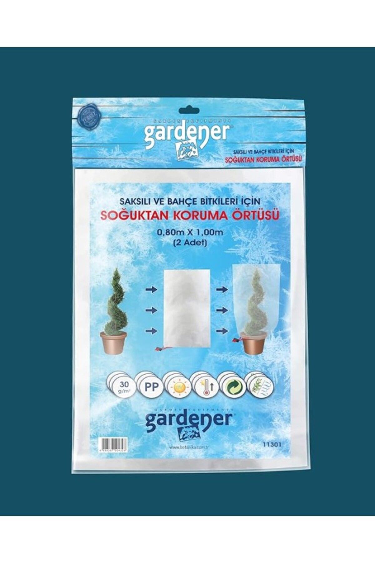 ShopZum Gardener 11301 Saksılı Bitkiler Soğuktan Koruma Örtüsü 30 G - 0,8 M X 1 M (paket Içeriği 2