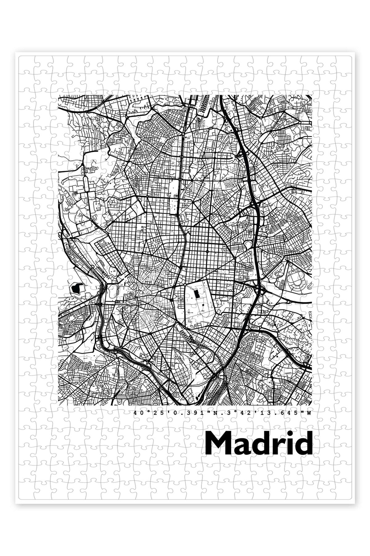 Jeronkarji Madrid şehir haritası 500 Parça Puzzle Yapboz Şehir Manzara Temalı Hobilik
