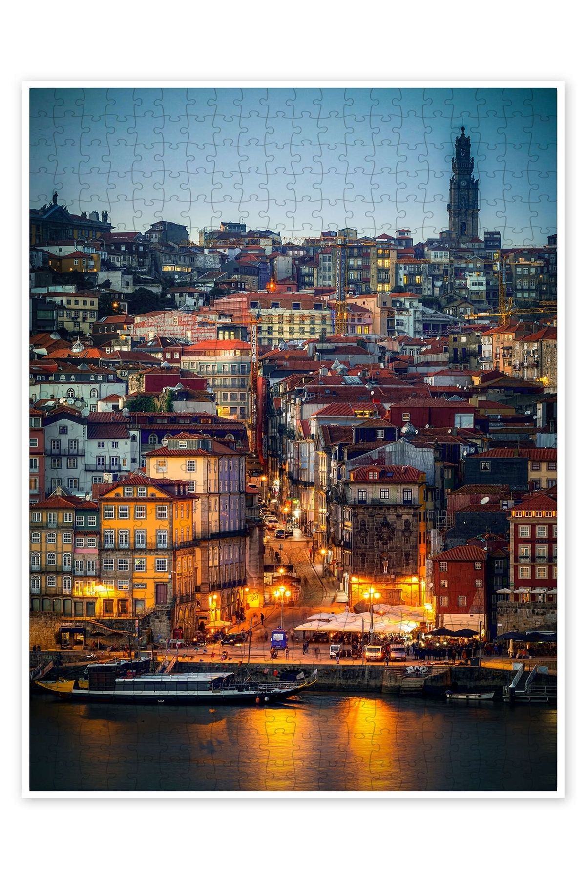 Jeronkarji Akşam Porto, Portekiz 500 Parça Puzzle Yapboz Şehir Manzara Temalı Hobilik