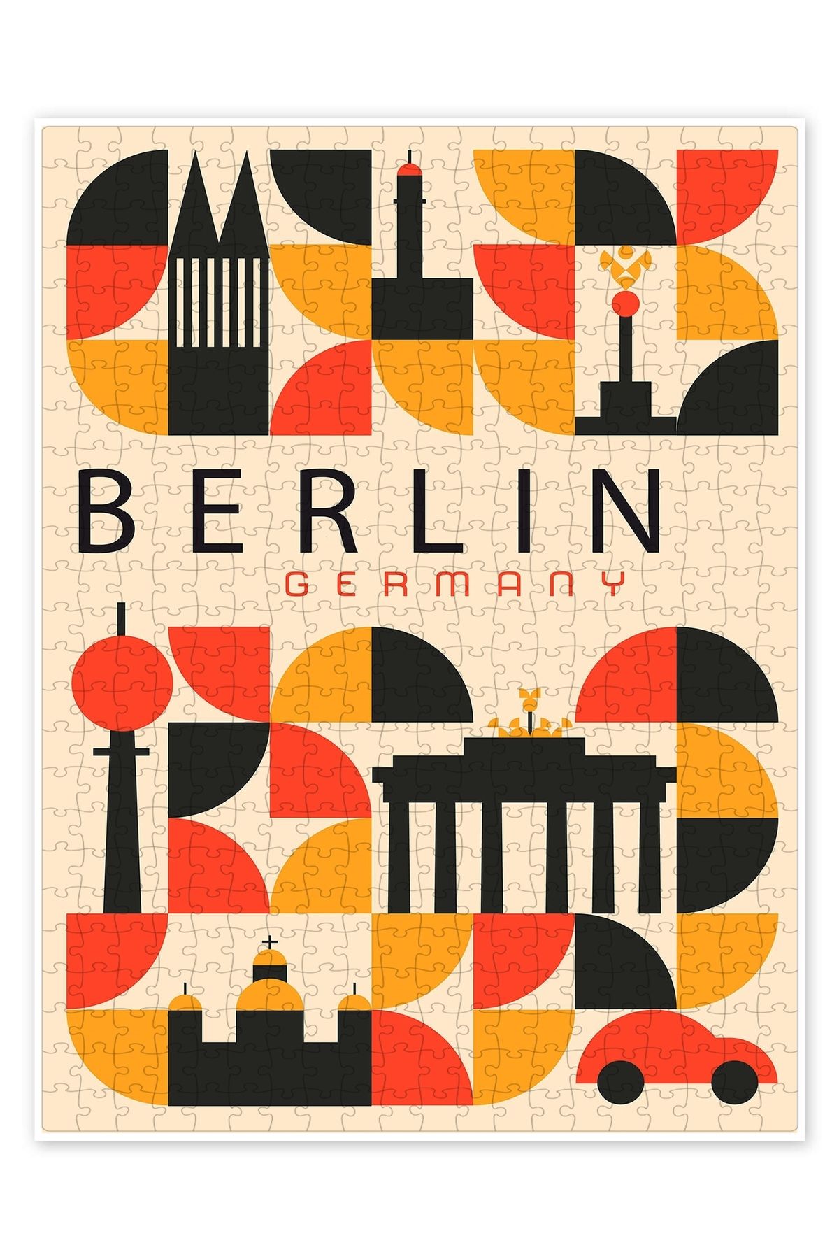 Jeronkarji Retro Berlin Seyahat 500 Parça Puzzle Yapboz Şehir Manzara Temalı Hobilik