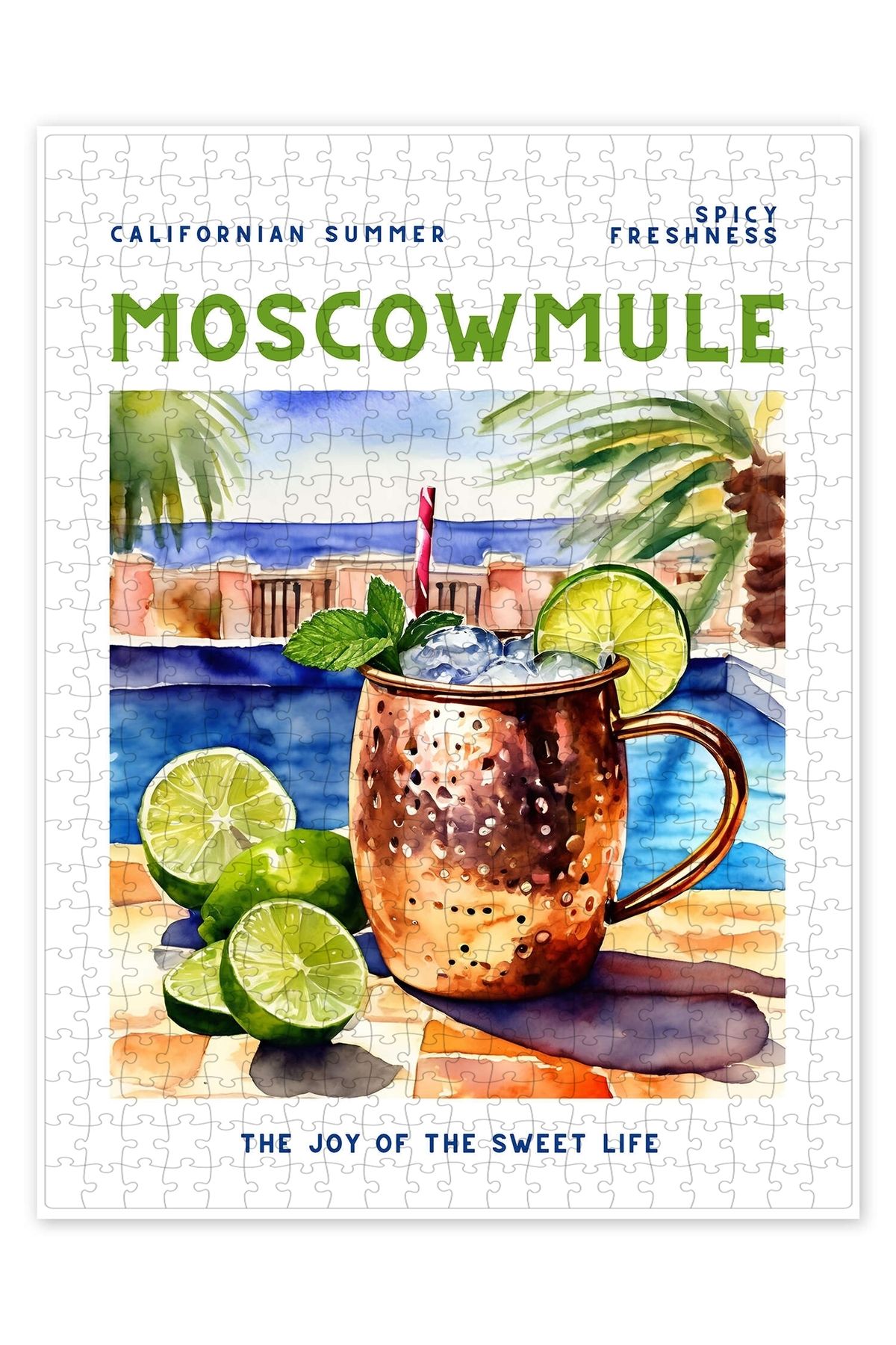 Jeronkarji Moscow Mule - Kaliforniya Yaz 500 Parça Puzzle Yapboz Mutfak Temalı Yetişkinler için