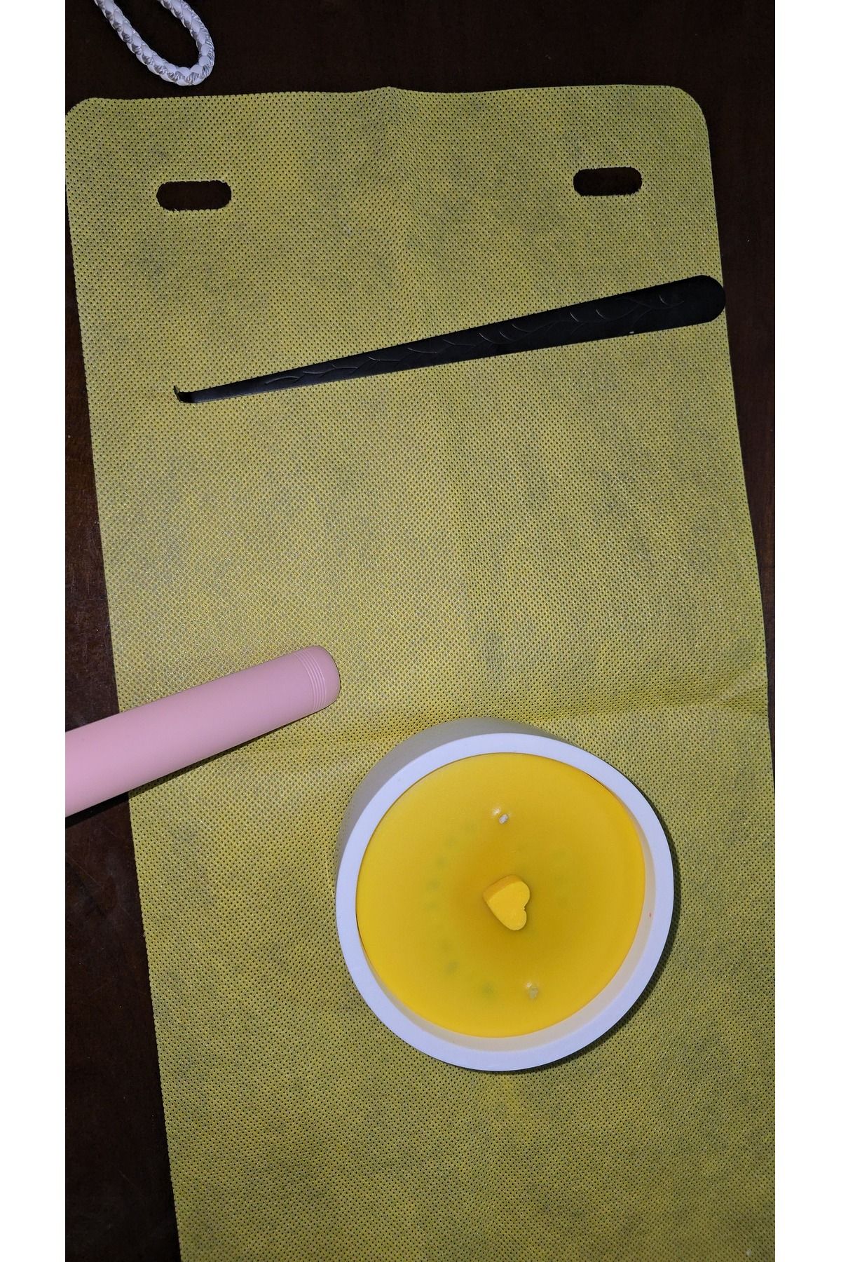 yağmur candle Sen Benim Güneşimsin – Sarı Soya Mumlu Harf Boncuklu Mum