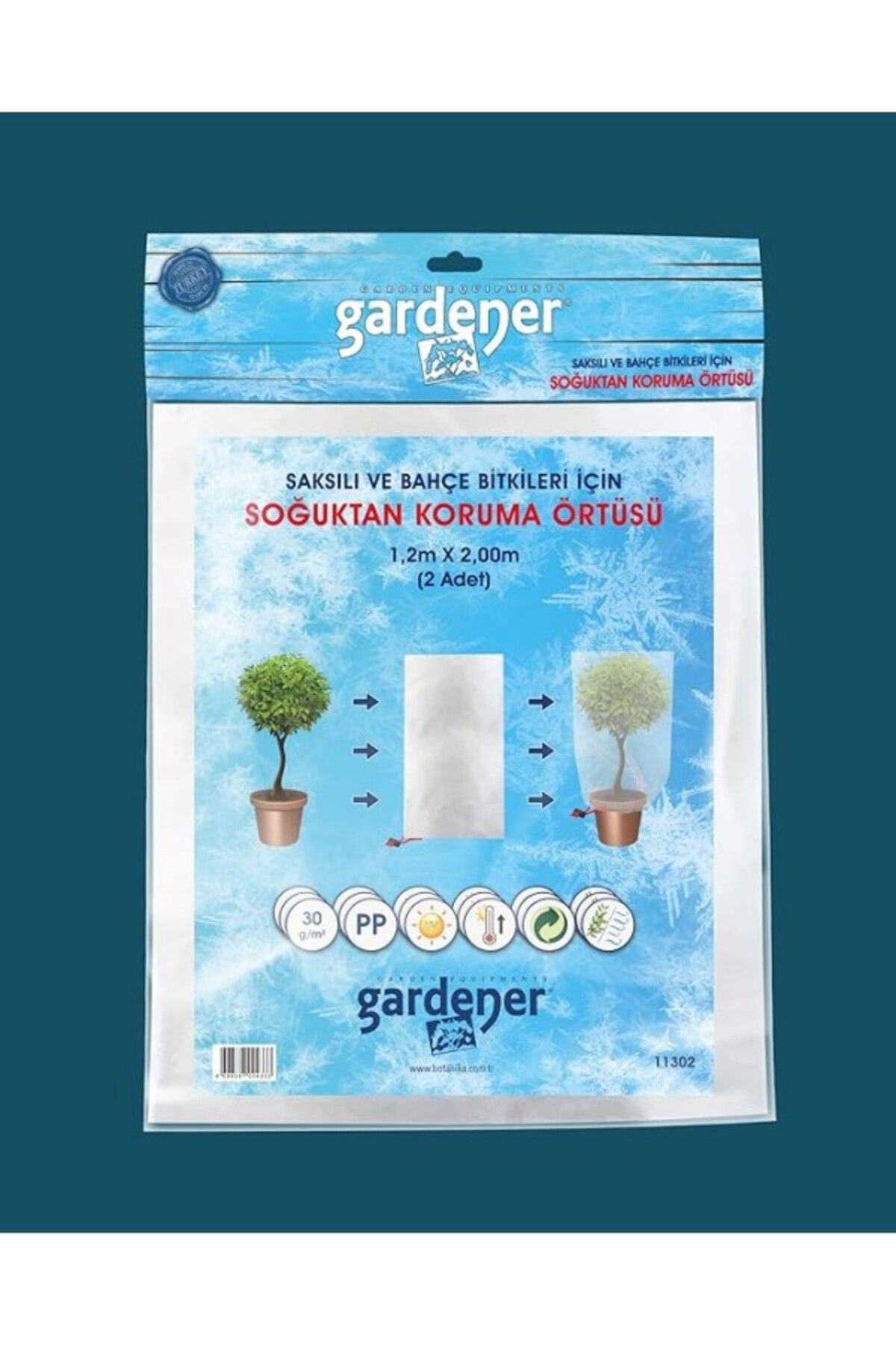 ShopZum Gardener 11302 Saksılı Bitkiler Soğuktan Koruma Örtüsü 30 G - 1,2 M X 2 M (paket Içeriği 2