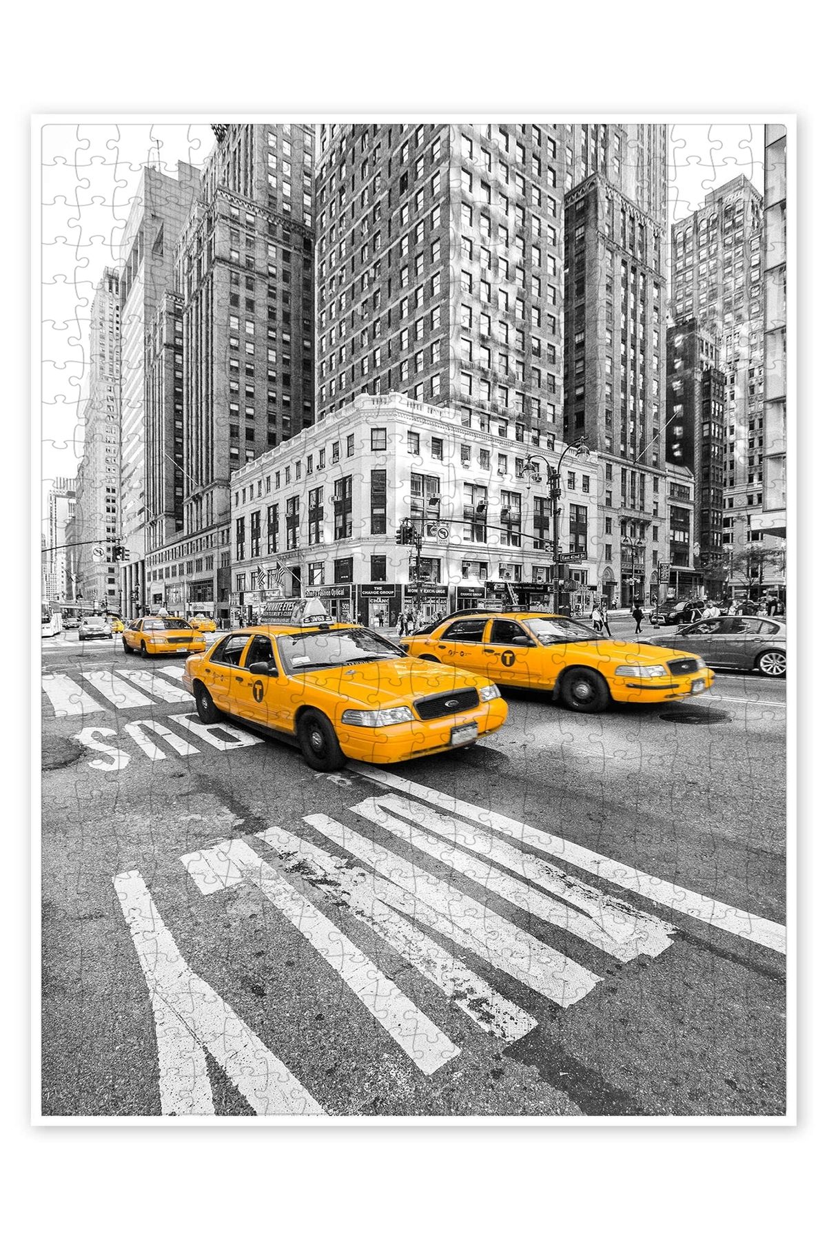 Jeronkarji Sarı Taksi / Taksi, New York 500 Parça Puzzle Yapboz Şehir Manzara Temalı Hobilik