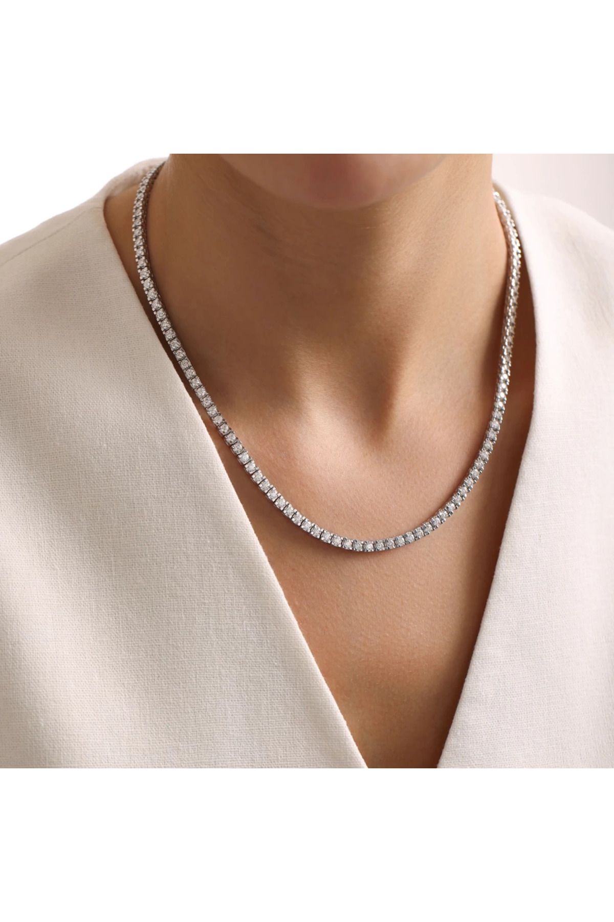 anadolusilver 925 Ayar Gümüş Suyolu Kolye - 3,3 MM Su Yolu Kolye