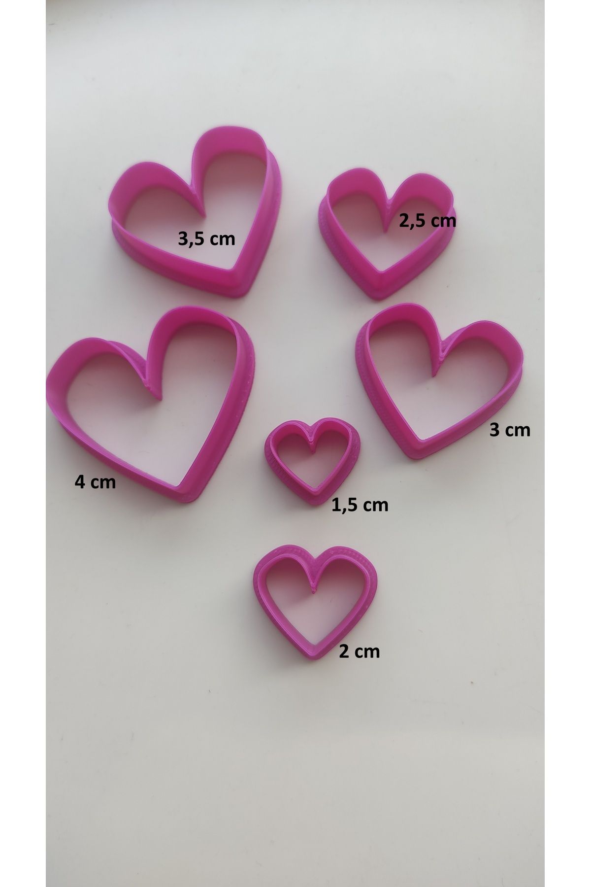 Roll3d Polimer Kil Kalıbı Kalp 6'lı Set