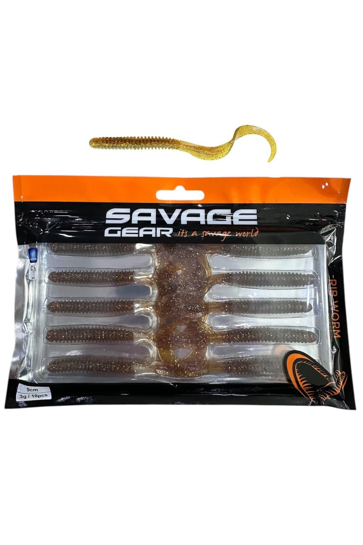 Savage Gear Rib Worm 9cm 3gr Silikon Yem 10 Adet Motoroil