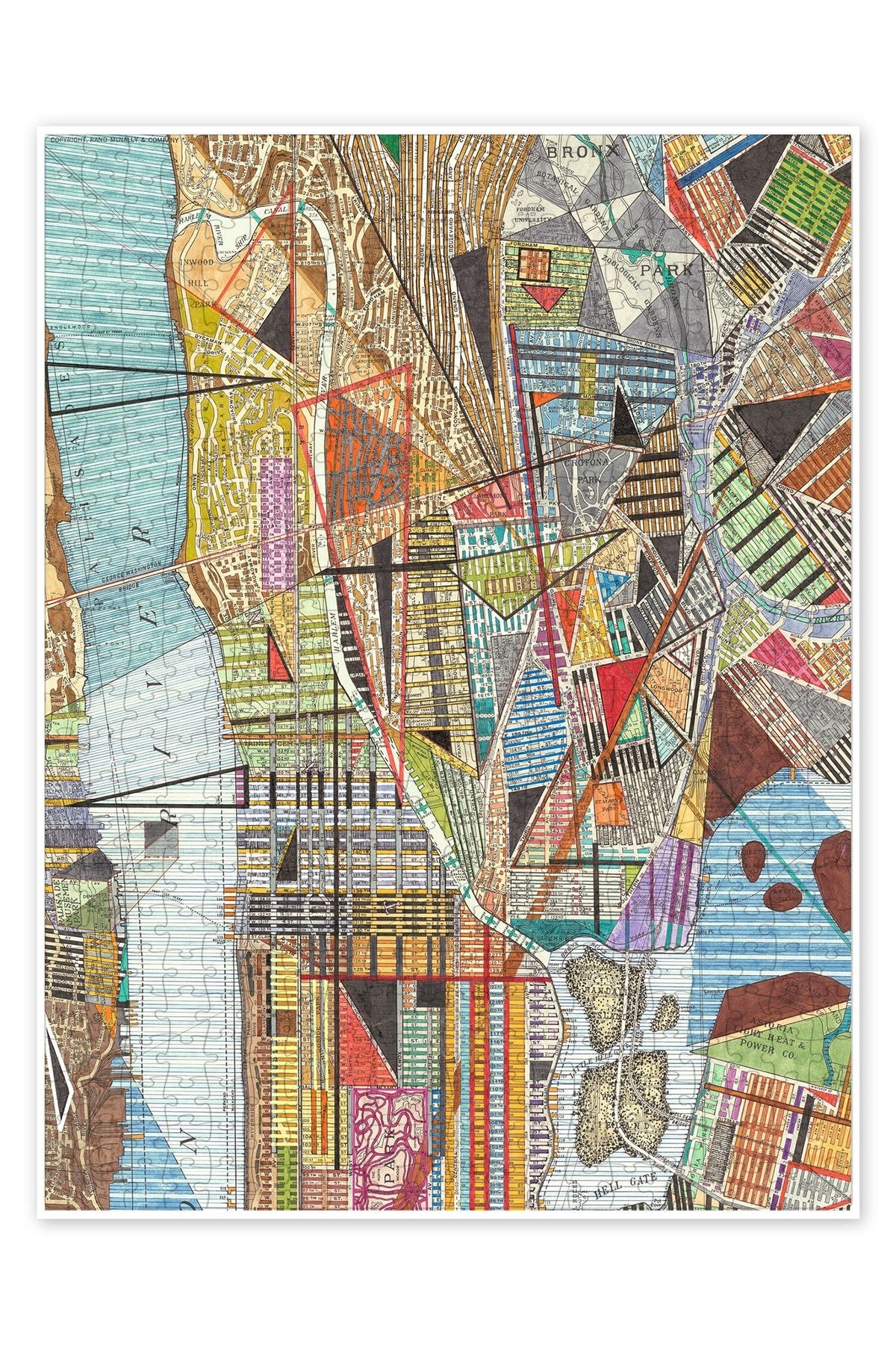 Jeronkarji New York Modern Haritası I 500 Parça Puzzle Yapboz Şehir Manzara Temalı Hobilik