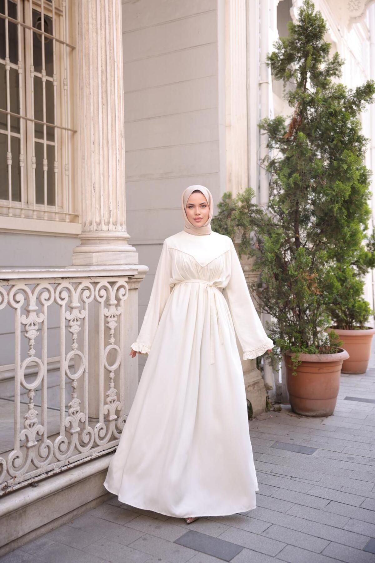 Nissra Ankanoor V Robalı Biyeli Belmando Elbise Anka255097