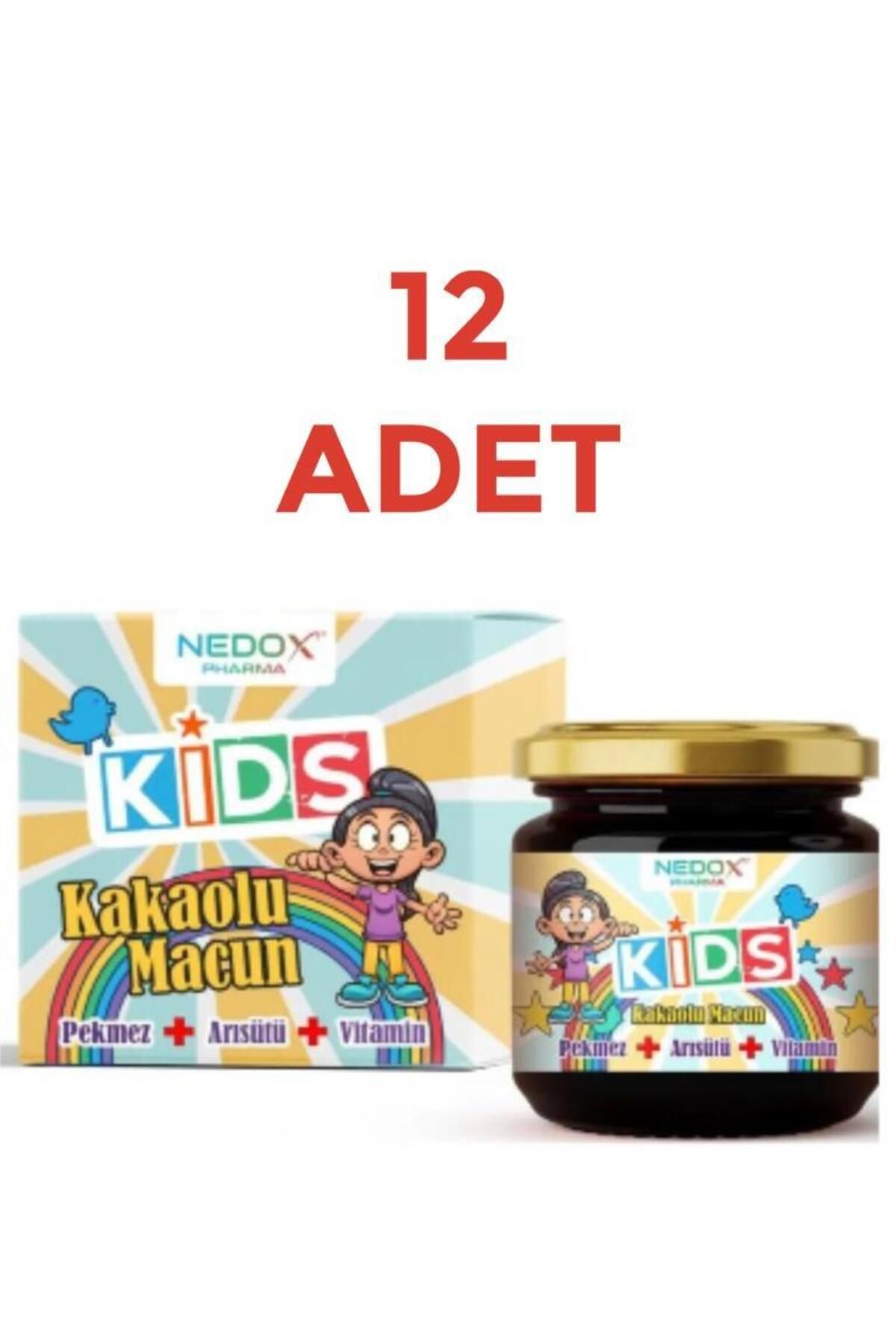 NEDOX 12 Adet Kids Çocuklar Için Özel - Arı Sütü, Pekmez, Bal Ve Vitamin Katkılı Kakaolu Macun