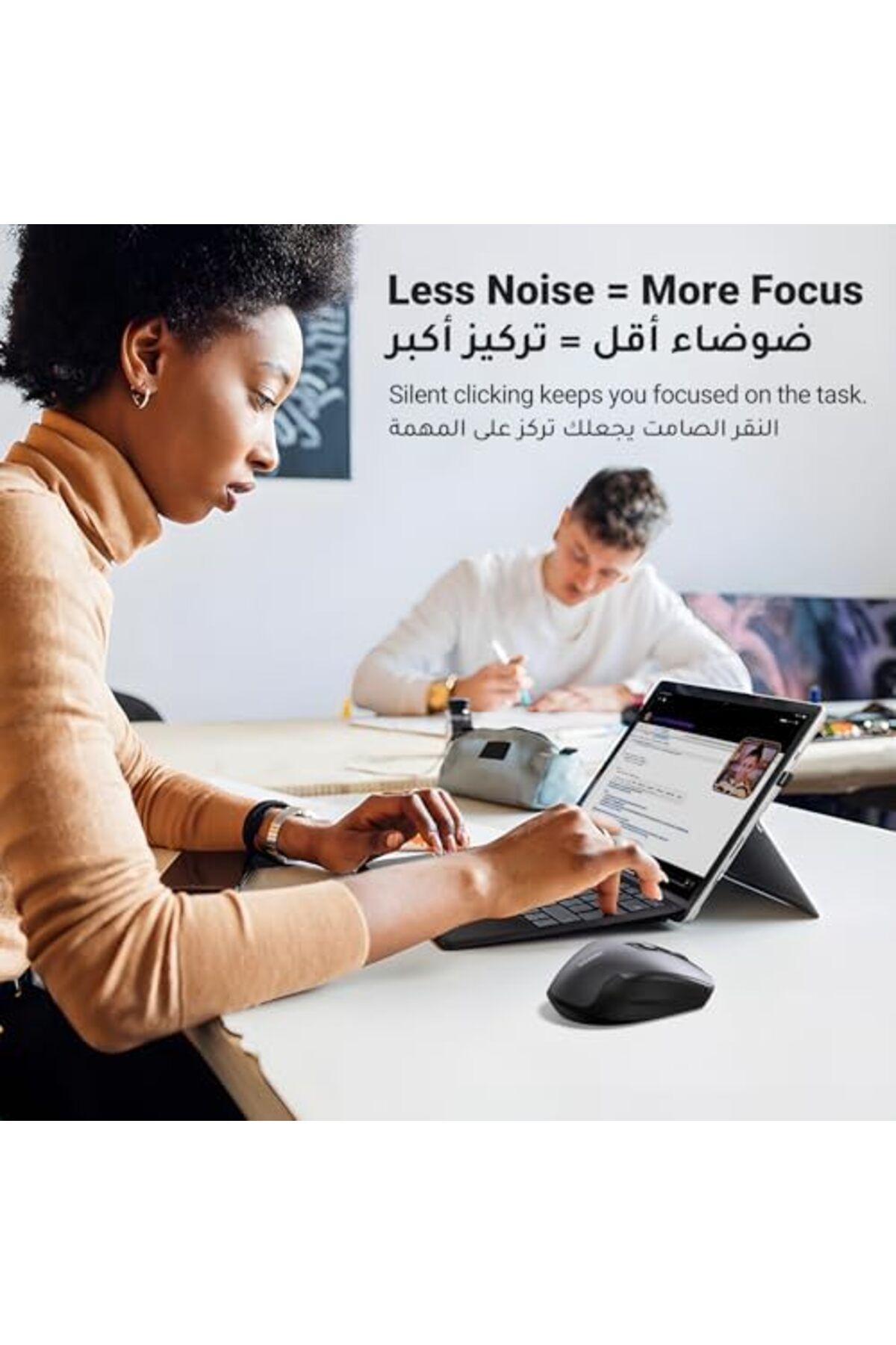 Ugreen-Wireless Mouse, 2.4G Ergonomic Optical Mouse, 4000 DPI, 5 DPI Adjustable, 5 Buttons, Silent C 8
