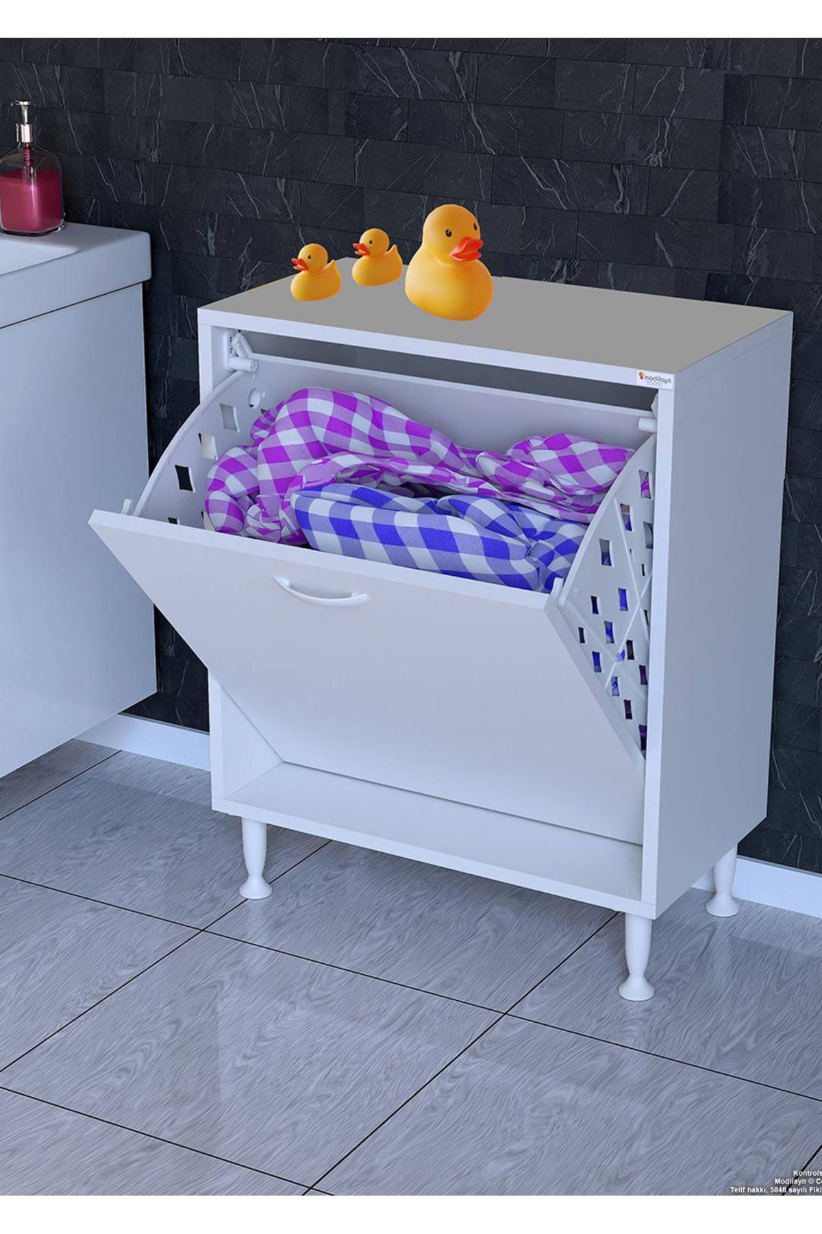 Modilayn 55x75x32,5 cm’ lik 1 Göz Sepetli Organizatör Mutfak Dolabı Çok Amaçlı Dolap