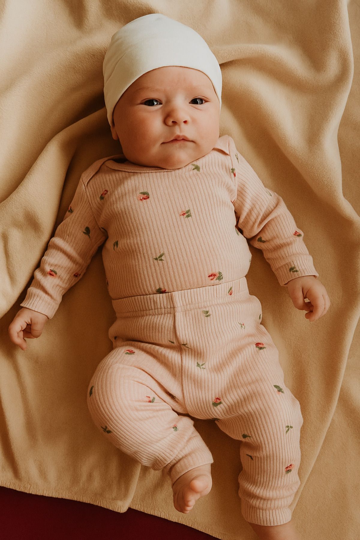 ANNELIESSE BABY Minimal desen ikili takım ve önden çıtçıtlı tulum