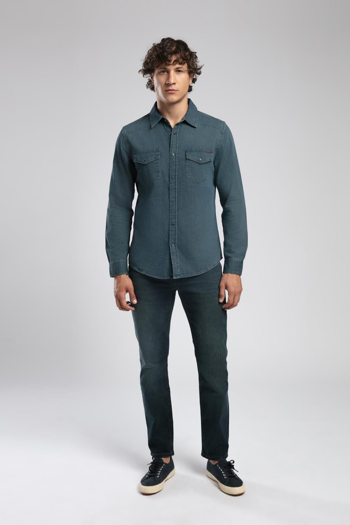 Lee Cooper Worner 2 Erkek %100 Pamuk Jean Gömlek