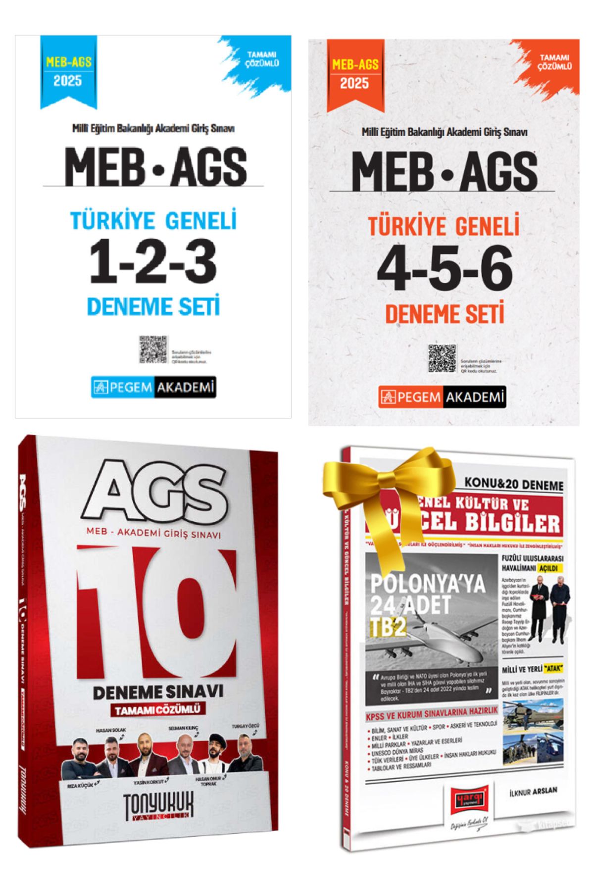 Pegem Akademi Yayıncılık 2025 Pegem MEB AGS Türkiye Geneli Denemeler+Tonyukuk Yayıncılık MEB AGS Deneme+Hediye