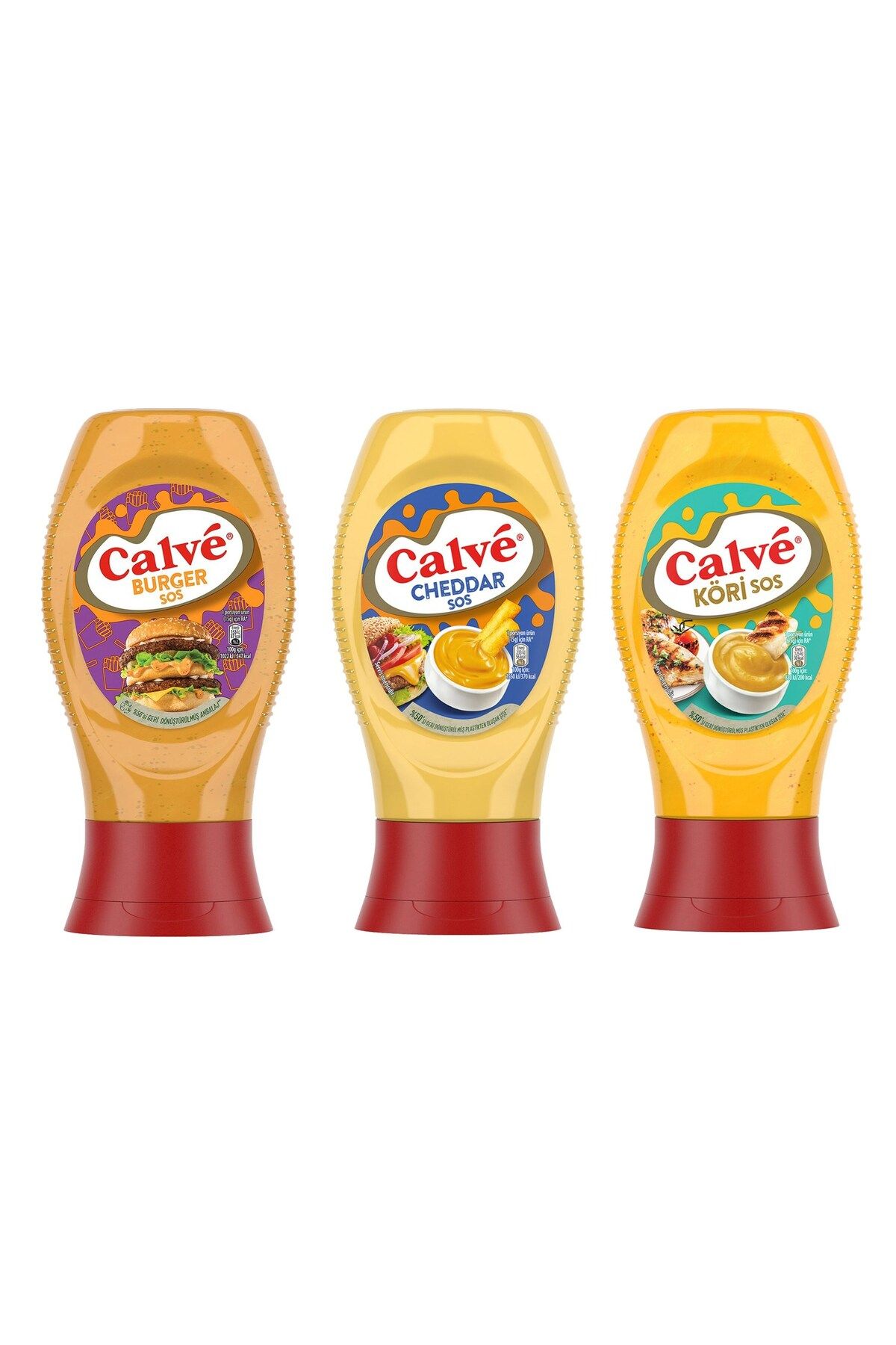 Calve Gurme Sos Seti 3 lü / Burger - Cheddar - Köri