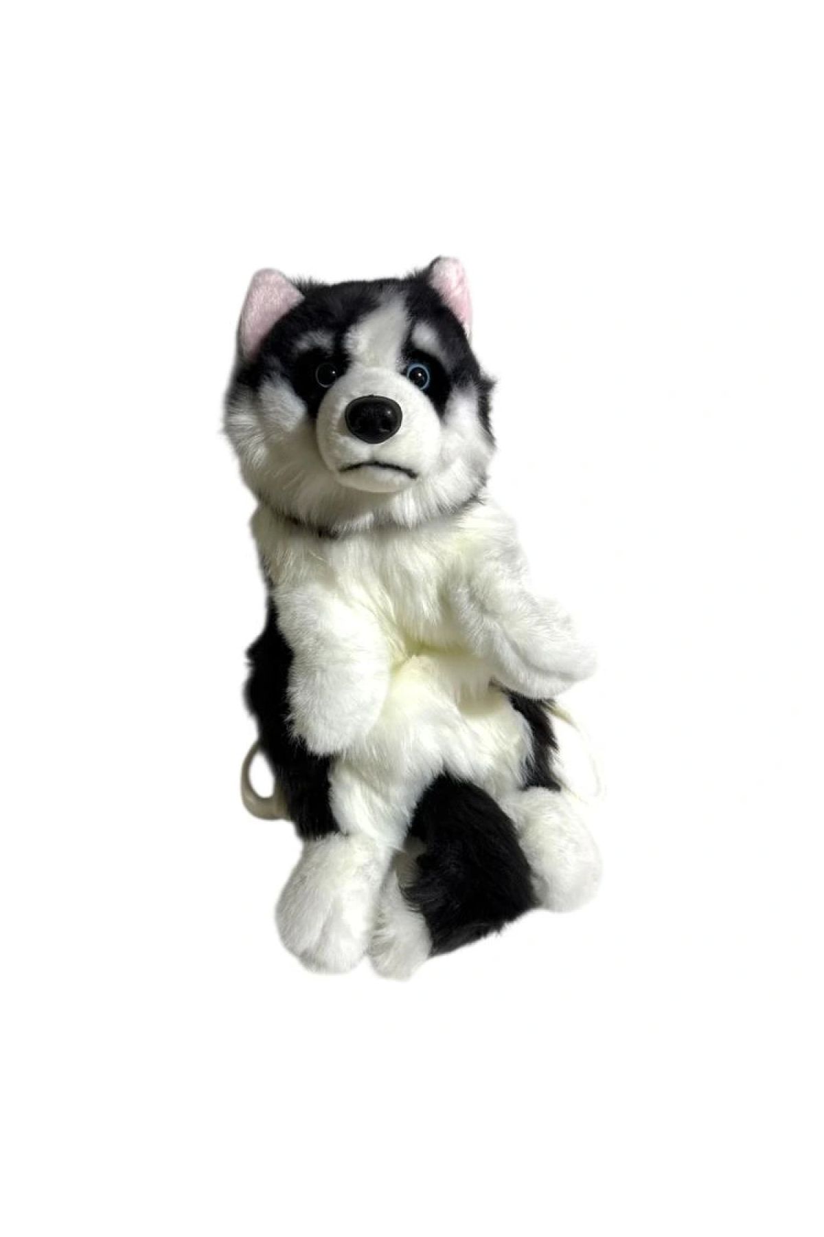 Bear & Deer BEAR&DEER BD-CAT002 PELUŞ BÜYÜK KÖPEK ŞEKİLLİ SIRT ÇANTASI TEK GÖZLÜ SİYAH-BEYAZ