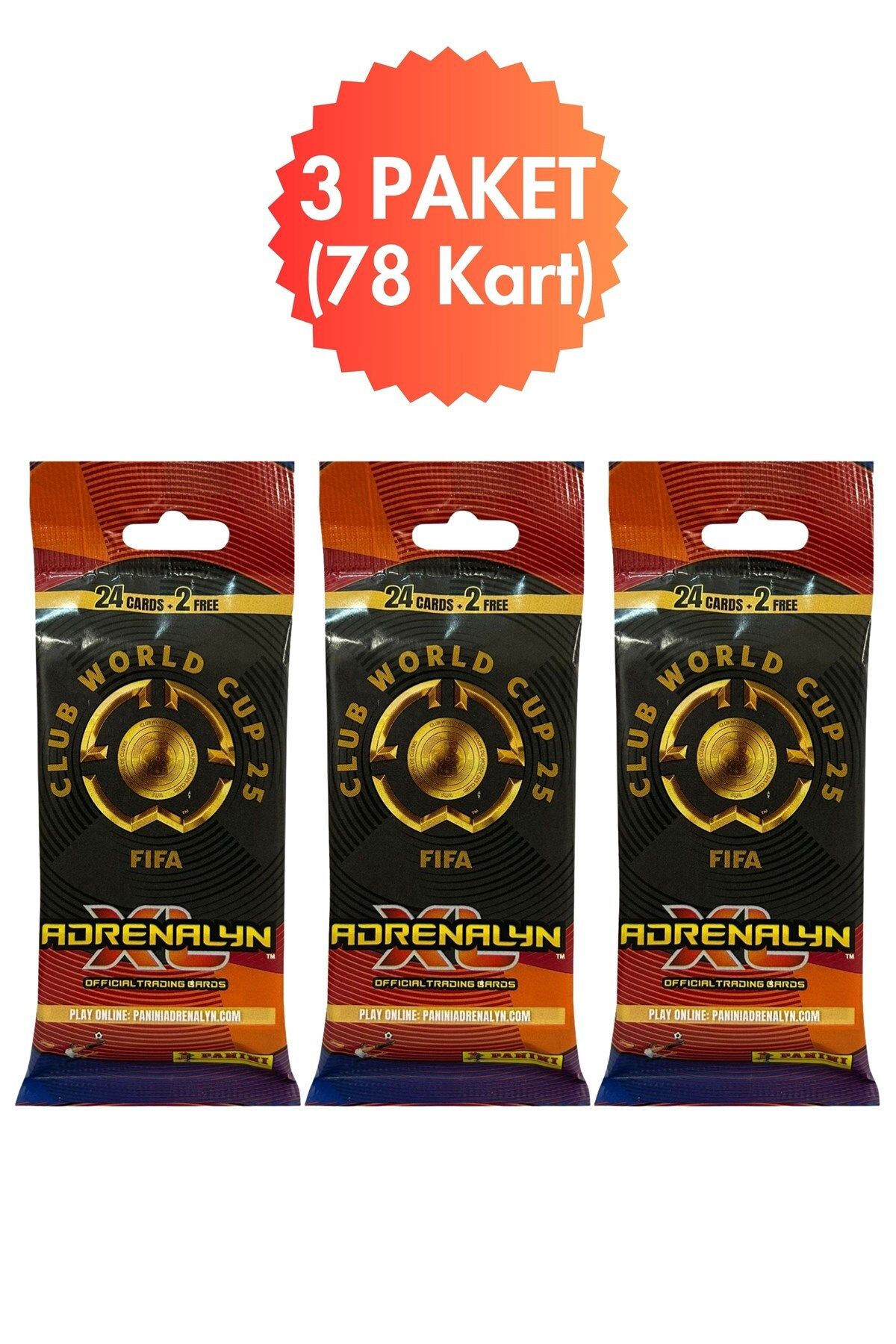 Toyika Panini Club World Cup 25 Lisanslı Orijinal Fat Pack Kartları Cards Koleksiyonluk 26lı x 3 Paket