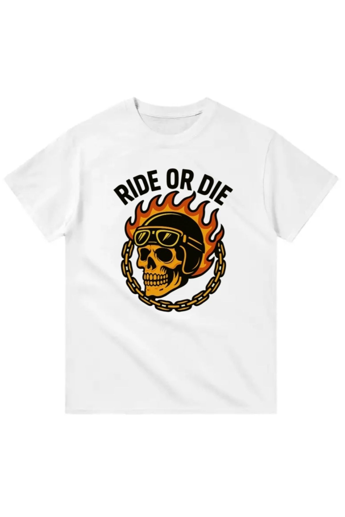 Yeta Rıde Or Die Kafatası - Motorcu Tişört