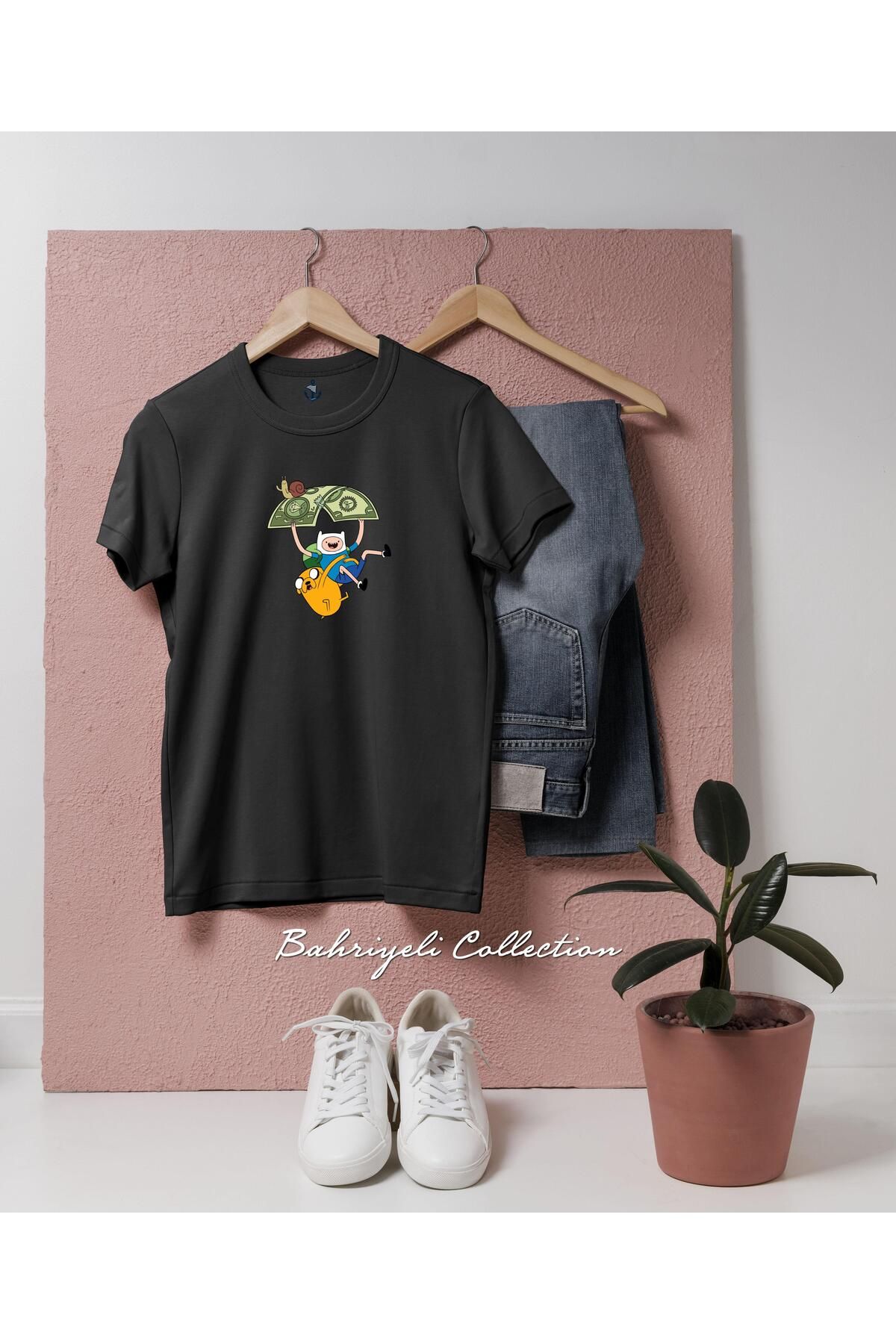 bahriyeli.jpeg Oversize Adventure Time Finn and Jake Tasarımlı Unisex T-Shirt